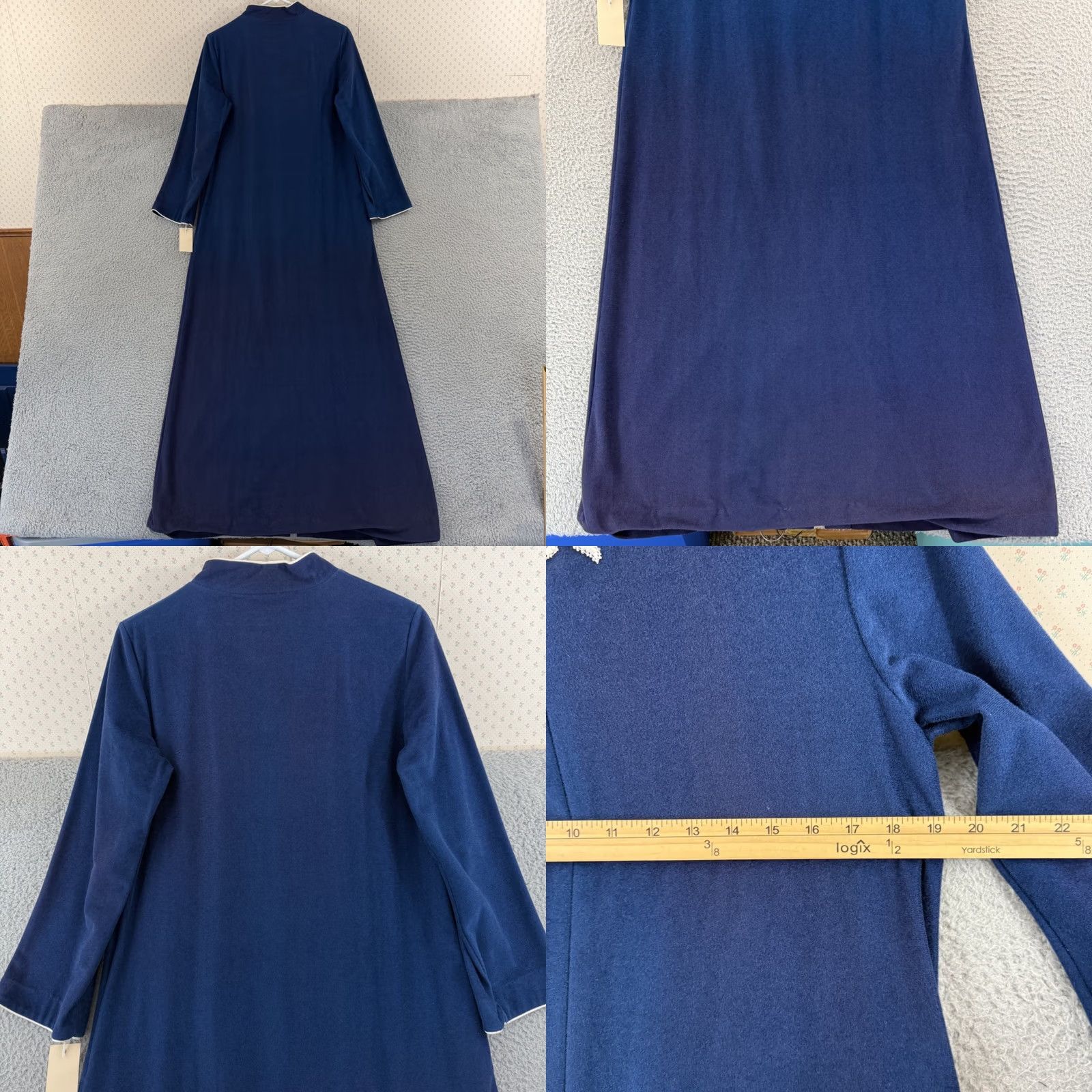 Velour VINTAGE David Brown California Maxi Dress Womens Small Blue 70s Velour Zip NWT Size S / US 4 / IT 40 - 8 Thumbnail