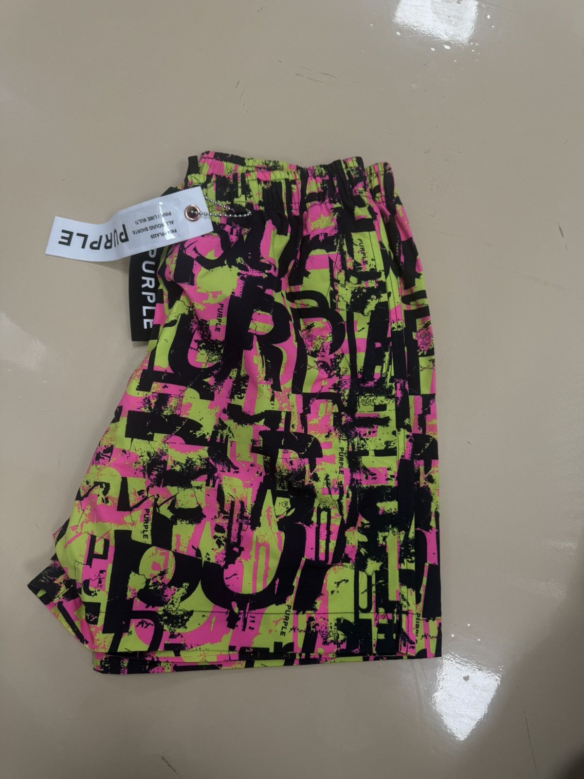 Purple Brand Purple Brand Pink Lime Multilogo Swimshorts Size US 32 / EU 48 - 6 Thumbnail