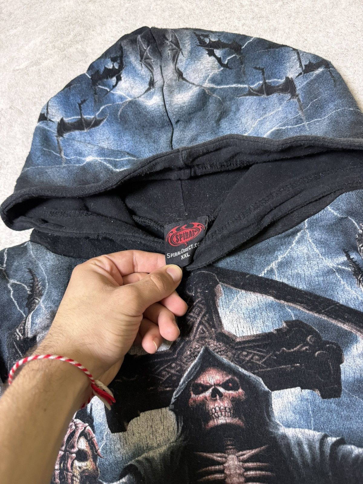 If Six Was Nine Vintage LGB IfSixWasNine Style Skull Print Spiral Hoodie Size US XL / EU 56 / 4 - 9 Thumbnail