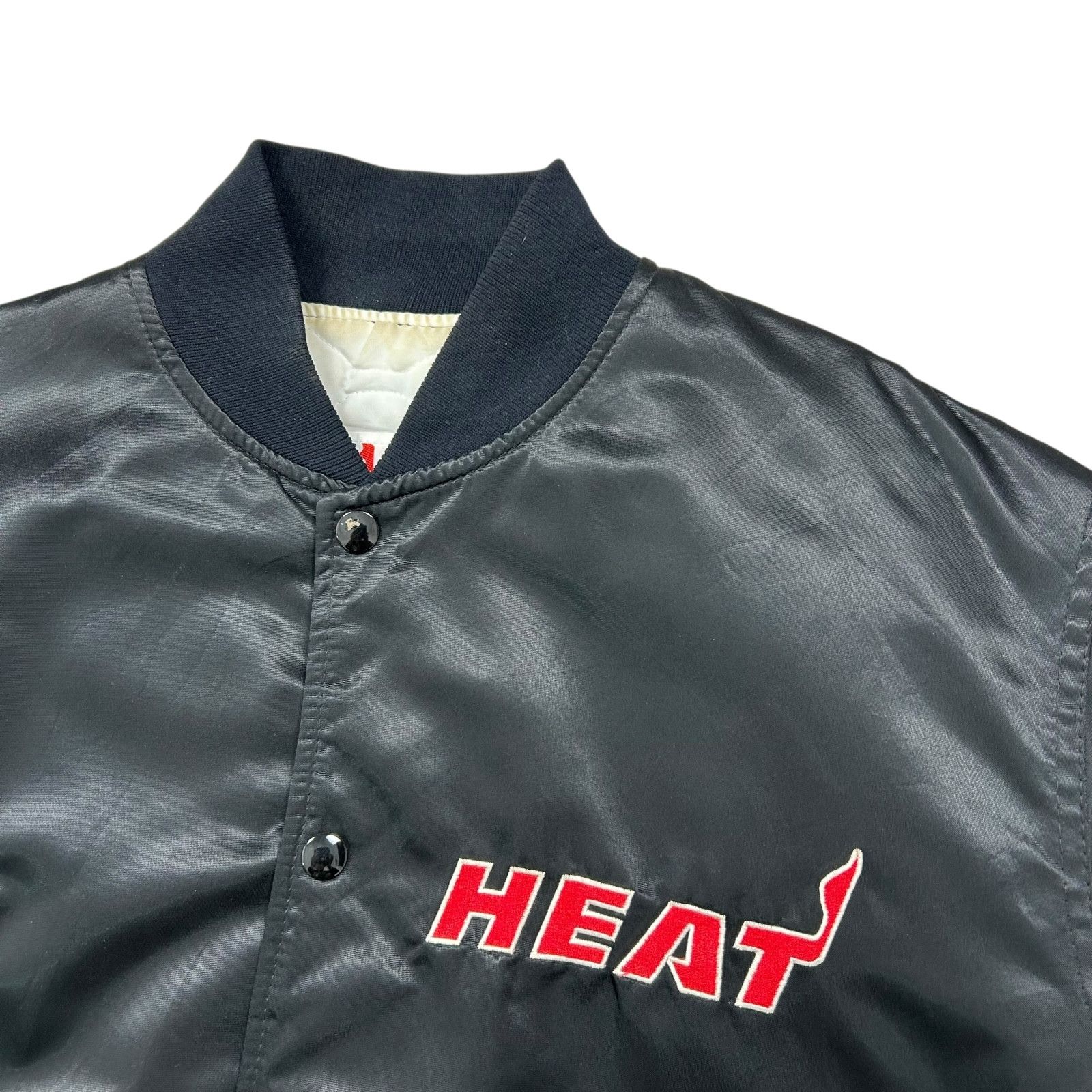 NBA VTG 90s NBA MIAMI HEAT STARTER SATIN BOMBER JACKET BIG LOGO Size US L / EU 52-54 / 3 - 4 Thumbnail