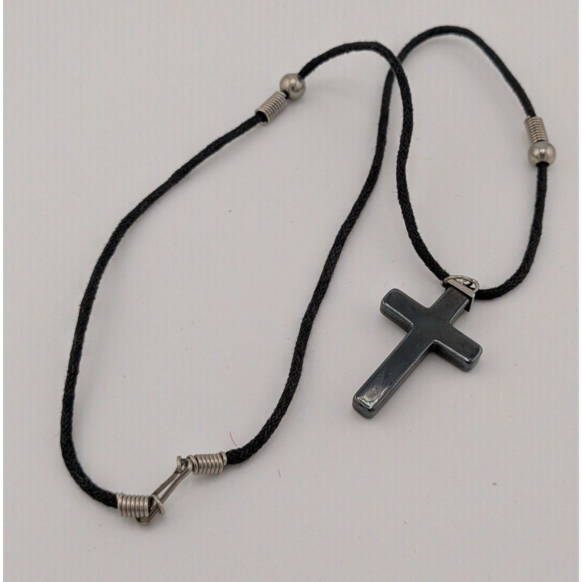 Other Religious Hematite Stone Cross Pendant Necklace Size ONE SIZE - 3 Thumbnail
