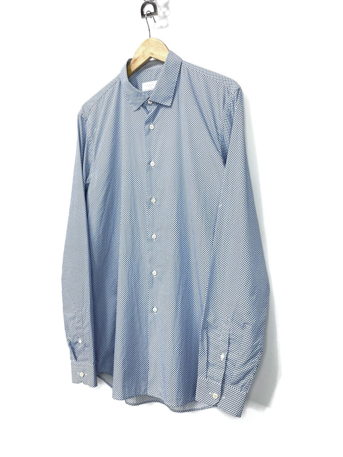 Prada PRADA Milano Micro Dot Cotton Shirt - Size L/XL Size US XL / EU 56 / 4 - 5 Thumbnail