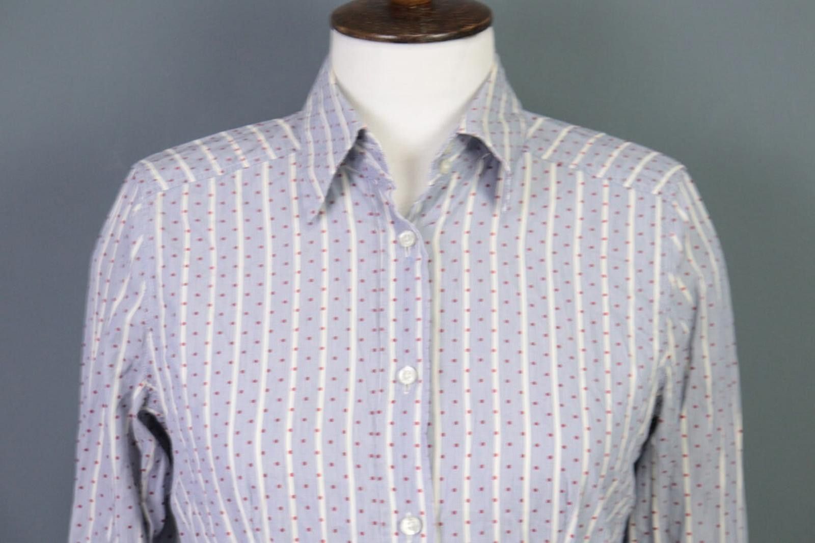 Etro Etro Milano Blue Striped Dotted Top Shirt Size 42 Size M / US 6-8 / IT 42-44 - 3 Thumbnail