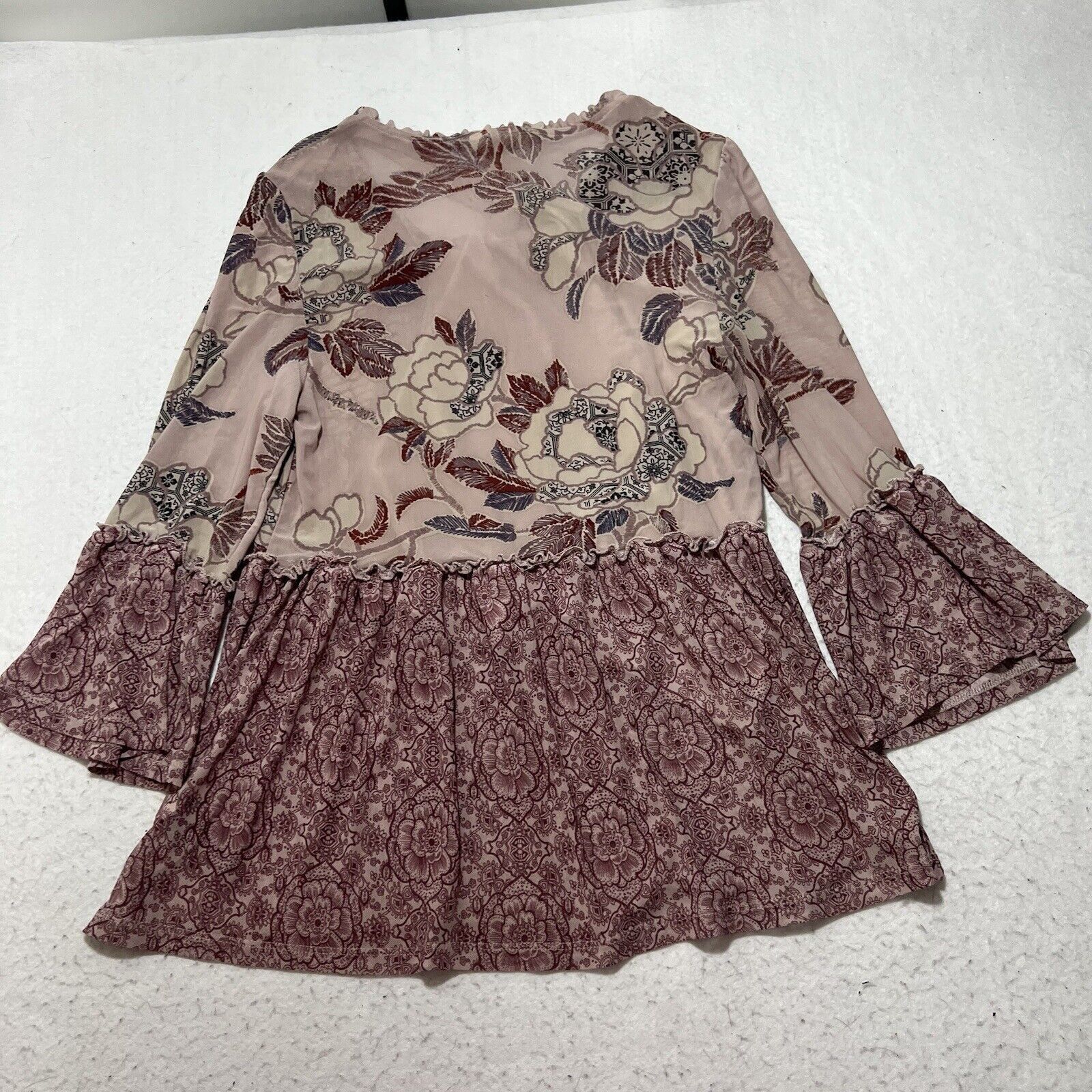 Target Basics Knox Rose XS Babydoll Blouse Bell Sleeve Floral Top Size XS / US 0-2 / IT 36-38 - 10 Thumbnail
