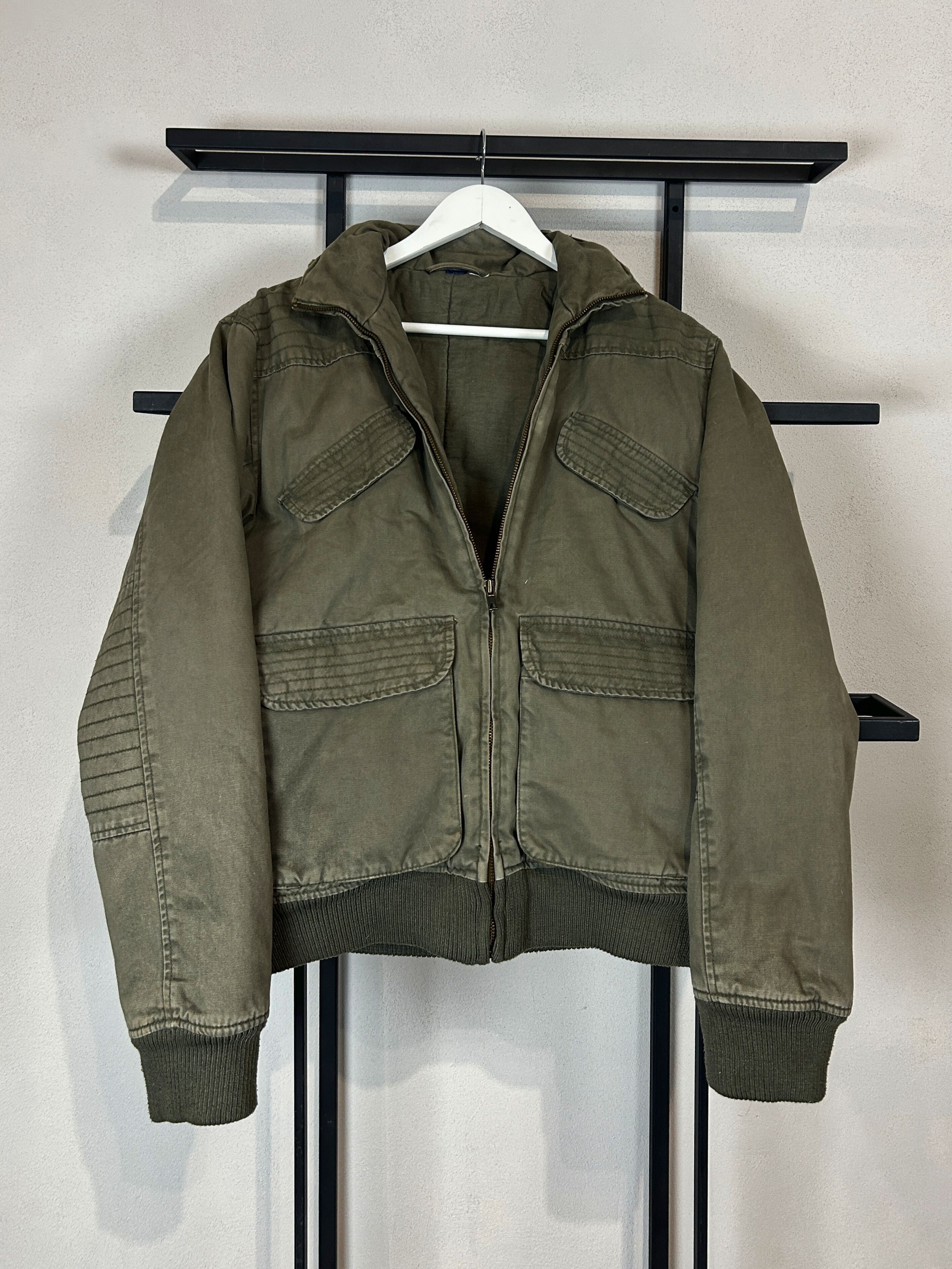 Japanese Brand VTG Olive Military Jacket Cropped Utility Y2K Minimal Fit Size US L / EU 52-54 / 3 - 1 Thumbnail