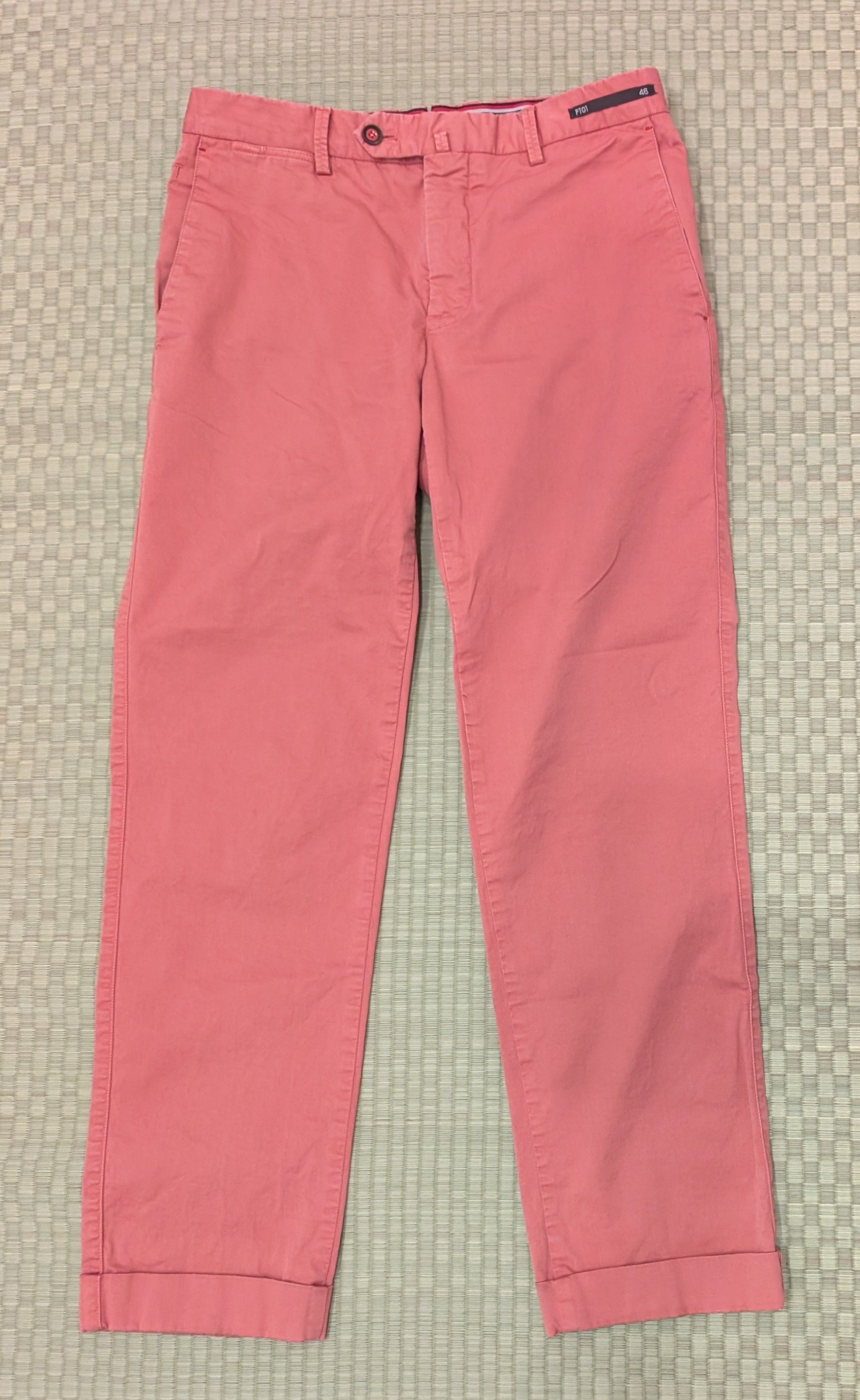 PT Torino PT01 Slim Fit Pink Cotton Stretch Flat Front Pants Size US 30 / EU 46 - 1 Thumbnail