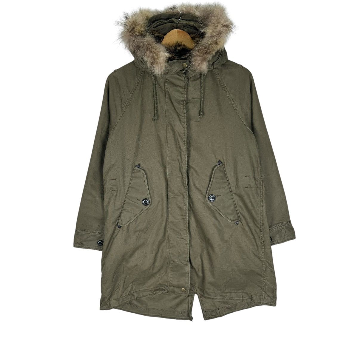 If Six Was Nine ☀️COEN FUR HOODIE FISHTAIL JACKET Size M / US 6-8 / IT 42-44 - 2 Thumbnail