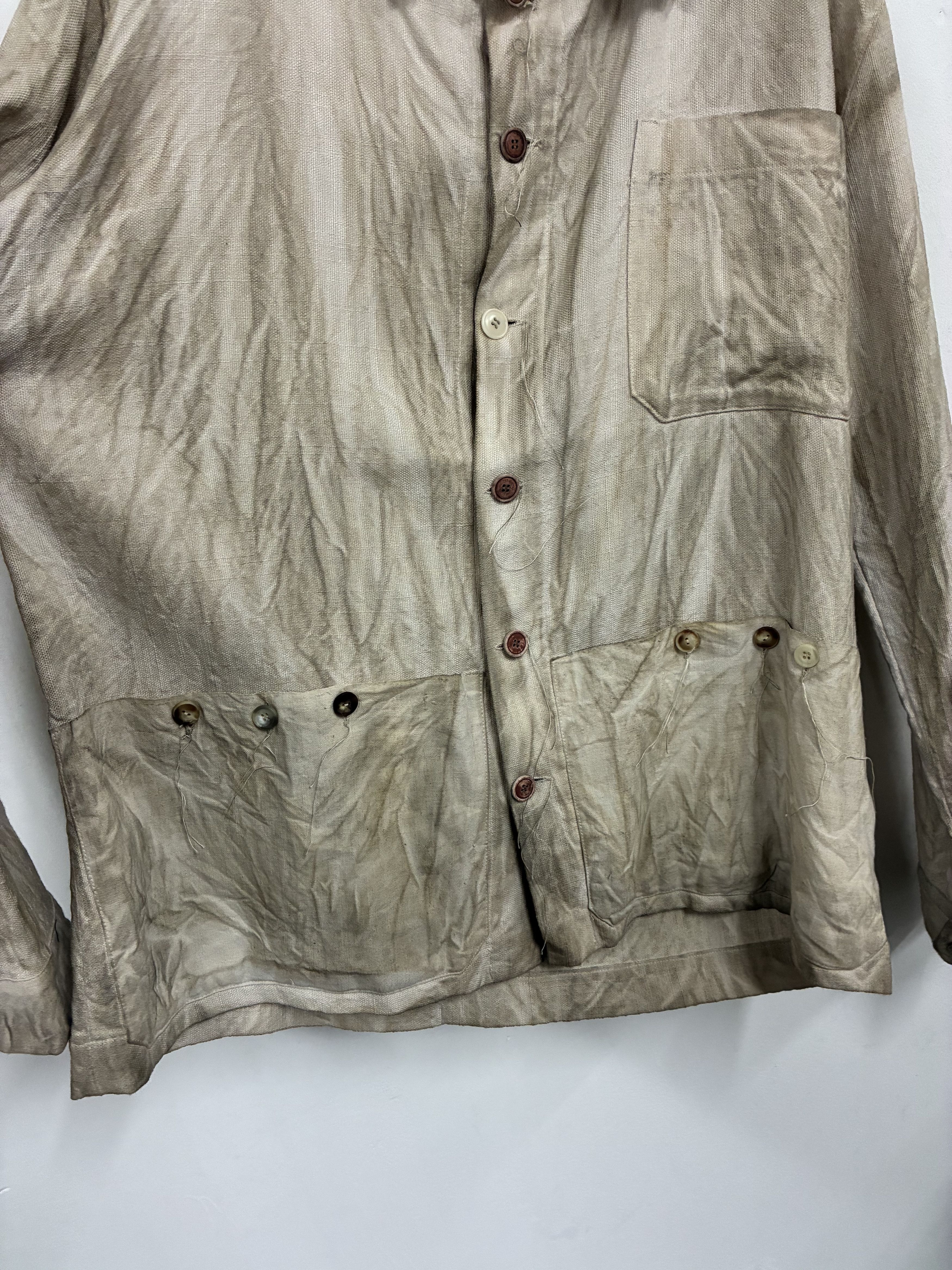 Mavranyma MAVRANYMA - Hand dyed wool linen jacket - light brown / sand Size US M / EU 48-50 / 2 - 3 Thumbnail