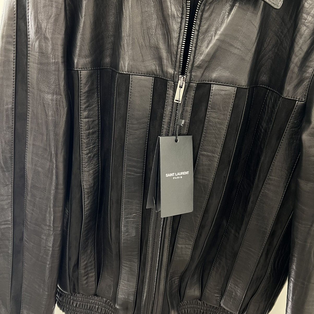 Saint Laurent Paris Saint Laurent Striped Leather Jacket Size US L / EU 52-54 / 3 - 4 Thumbnail