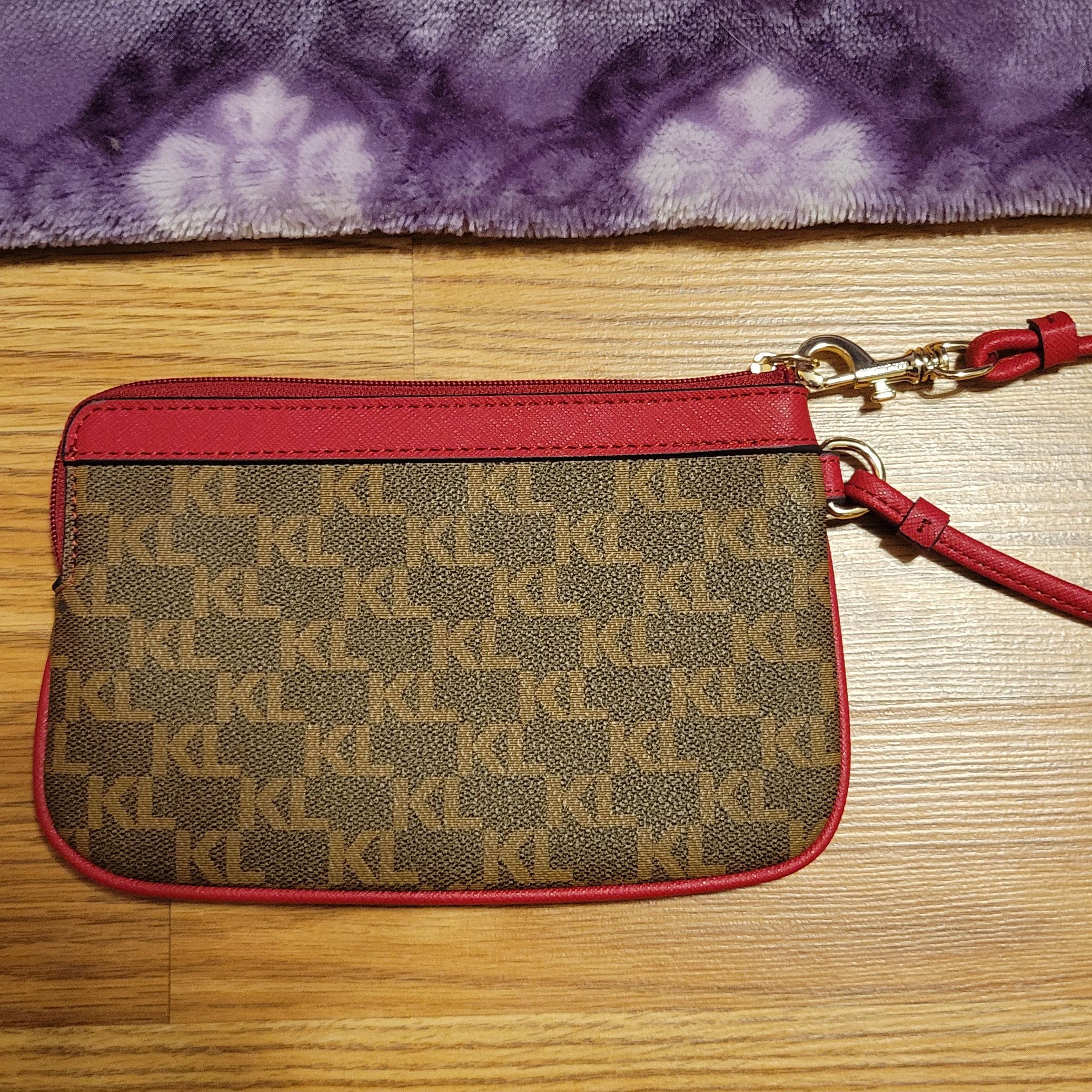 Karl Lagerfeld Karl Lagerfeld Monogram Wristlet in Brown and Red Size ONE SIZE - 2 Thumbnail
