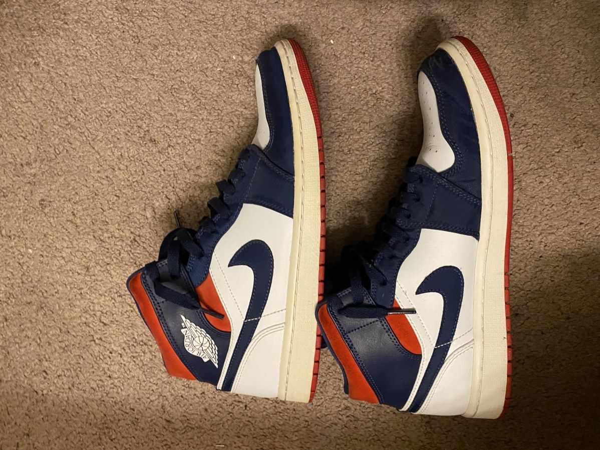 Jordan Brand × Nike Nike Air Jordan 1 Mid SE USA Olympic White Blue Red Size US 10.5 / EU 43-44 - 5 Thumbnail