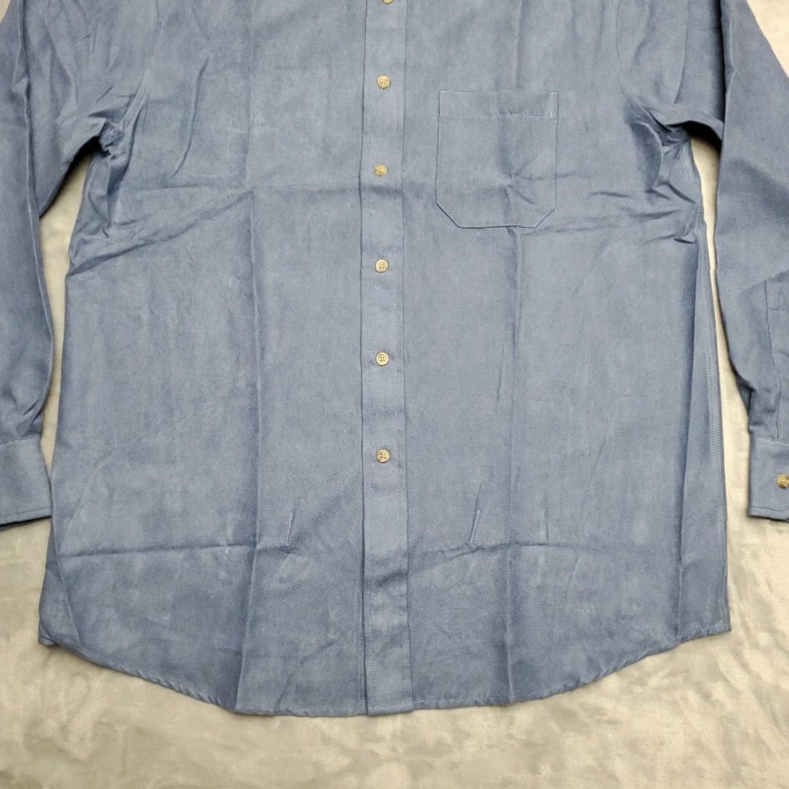 Vintage Covington Microsuede Shirt Mens M Faux Leather Blue Long Sleeve Retro Classic Size US M / EU 48-50 / 2 - 2 Thumbnail