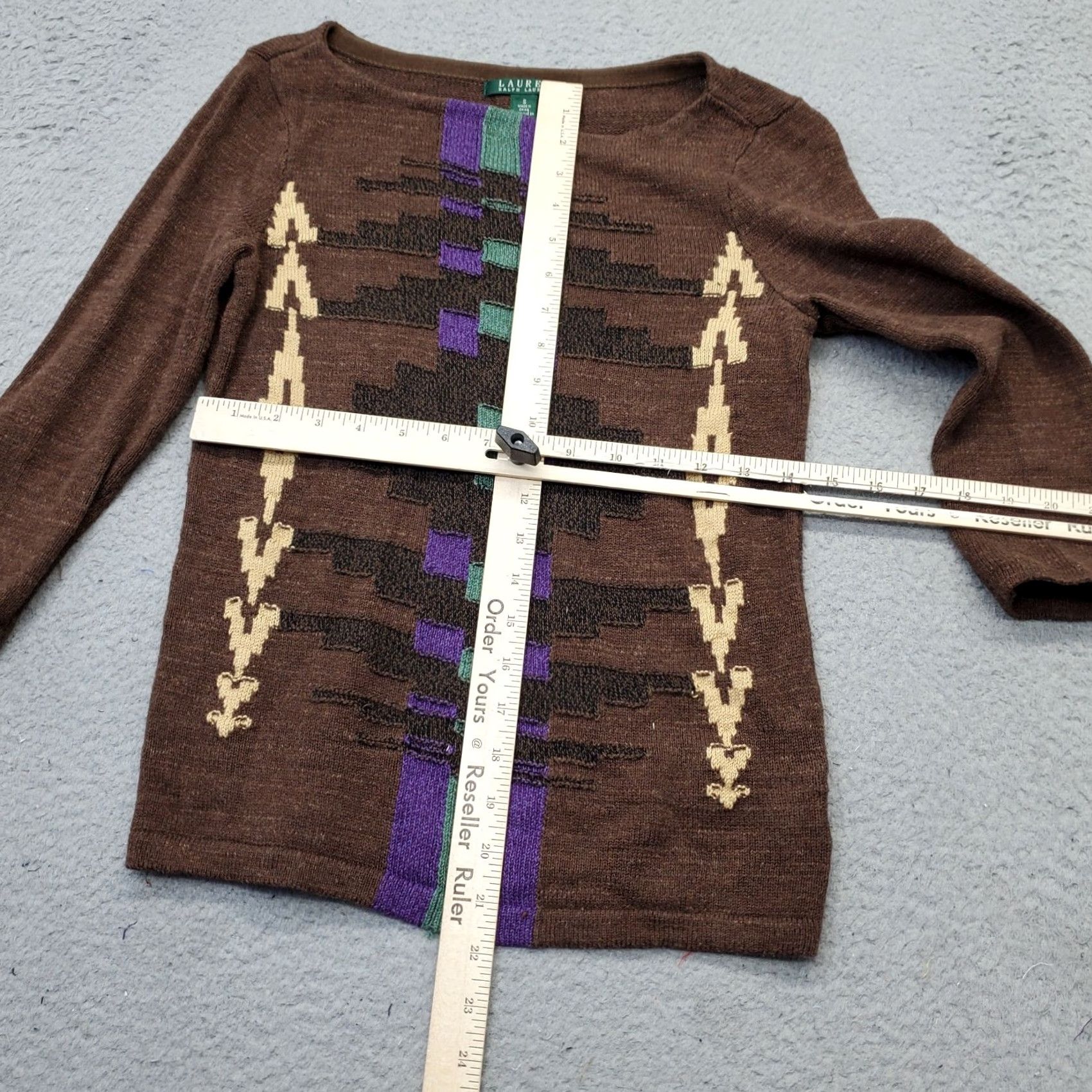 Ralph Lauren Lauren Ralph Lauren Southwest Art-to-Wear Sweater Womens Small Brown Aztec Print Shirt Size S / US 4 / IT 40 - 3 Thumbnail