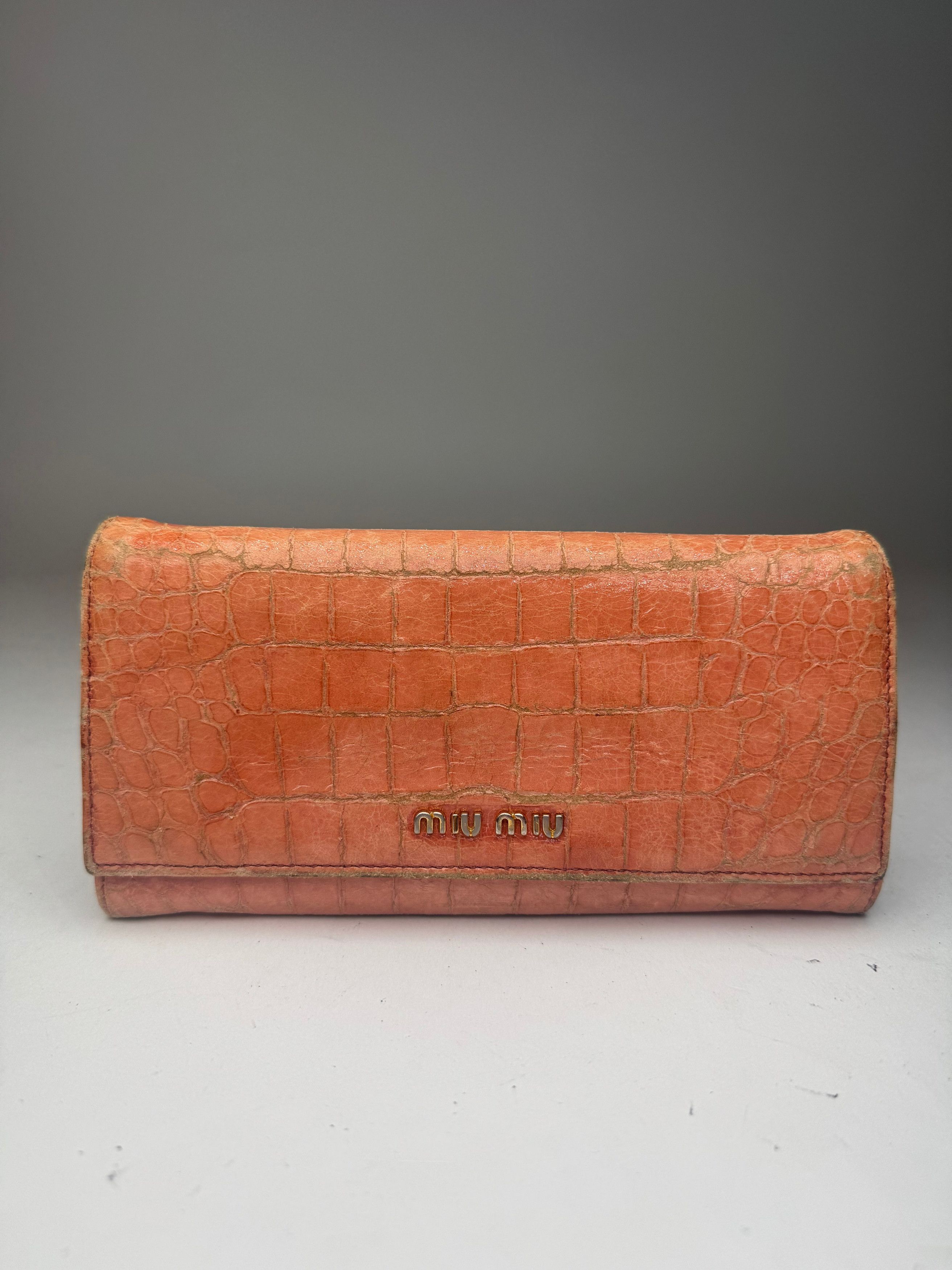 Miu Miu Vintage Leather Wallet orange Size ONE SIZE - 1 Thumbnail