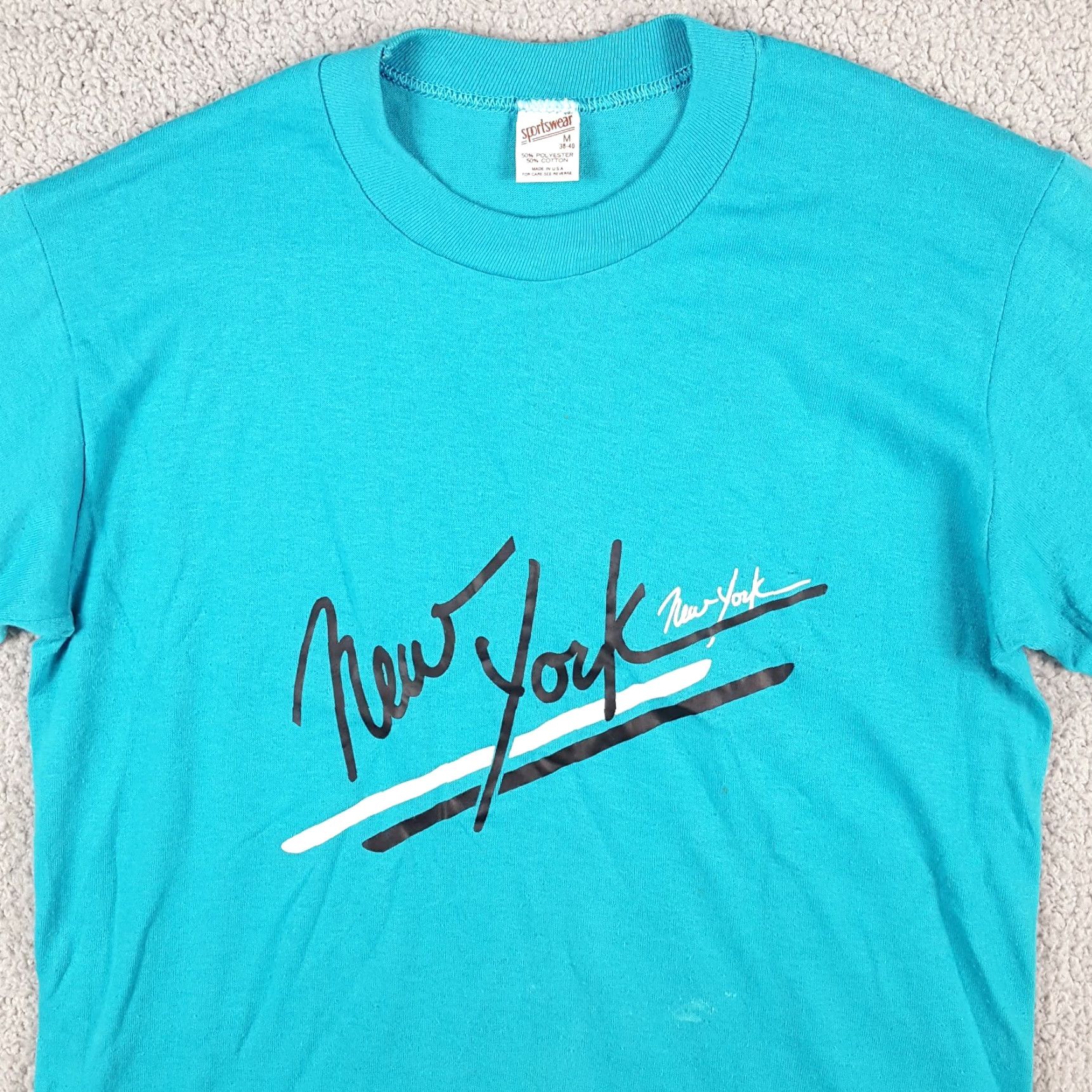 Vintage VINTAGE 80s New York City USA Made T-Shirt Men Small Blue Grunge Travel 90s Y2K Art Size US S / EU 44-46 / 1 - 2 Thumbnail