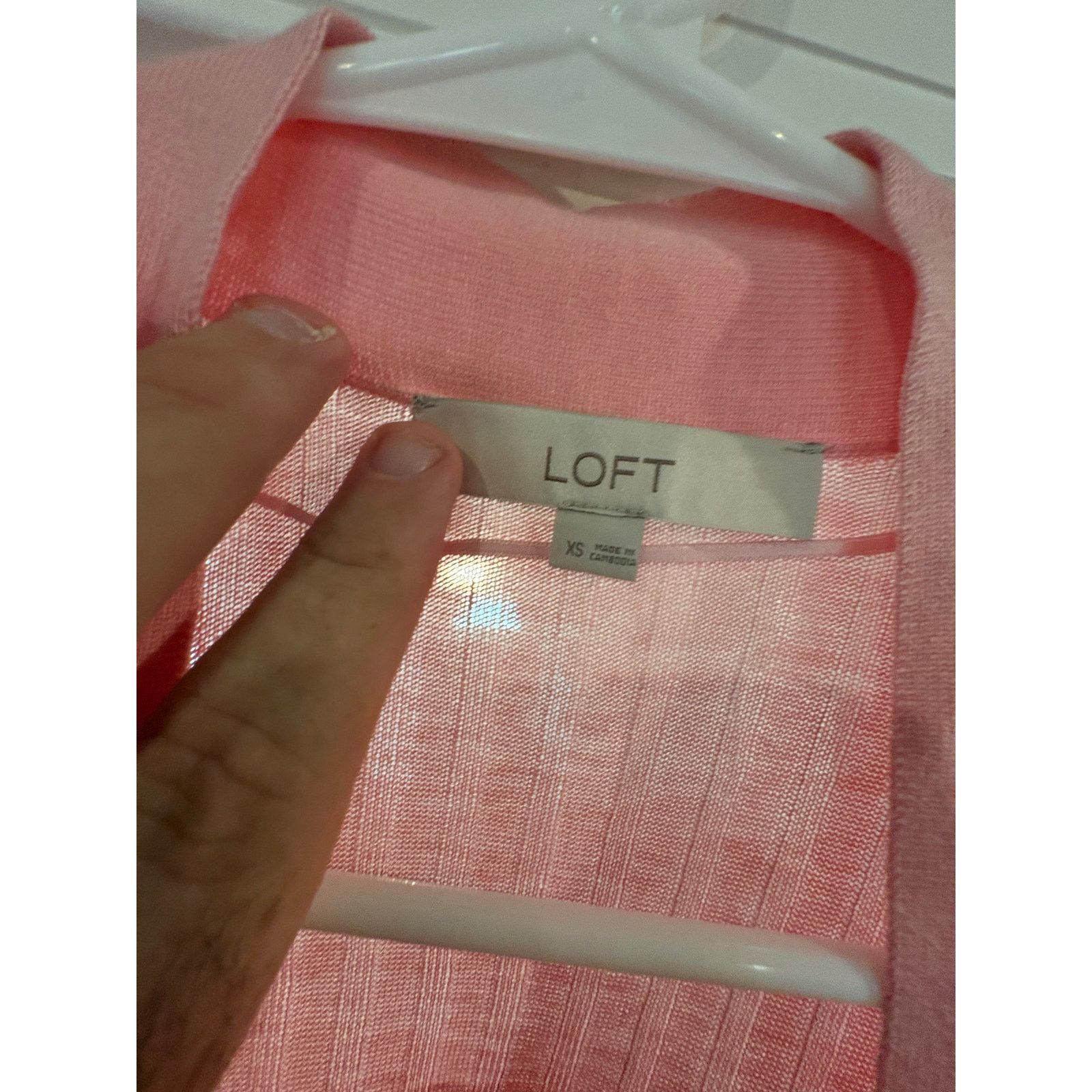 Loft LOFT XS Pink Long Open Front Cardigan Ribbed Lightweight Size XS / US 0-2 / IT 36-38 - 3 Thumbnail