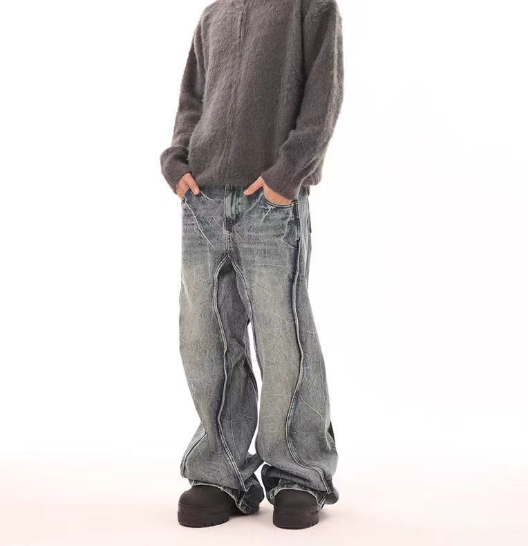 Japanese Brand × Jean Washed deconstructed silhouette hip-hop baggy jeans Size US 34 / EU 50 - 5 Thumbnail