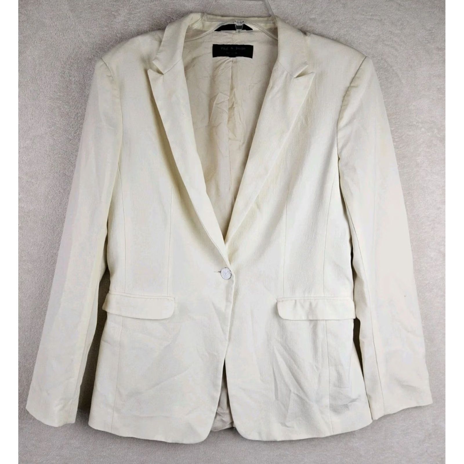 Rag & Bone Rag & Bone Blazer Jacket Wool Ivory Made In USA Size 8 Womens Size M / US 6-8 / IT 42-44 - 2 Thumbnail