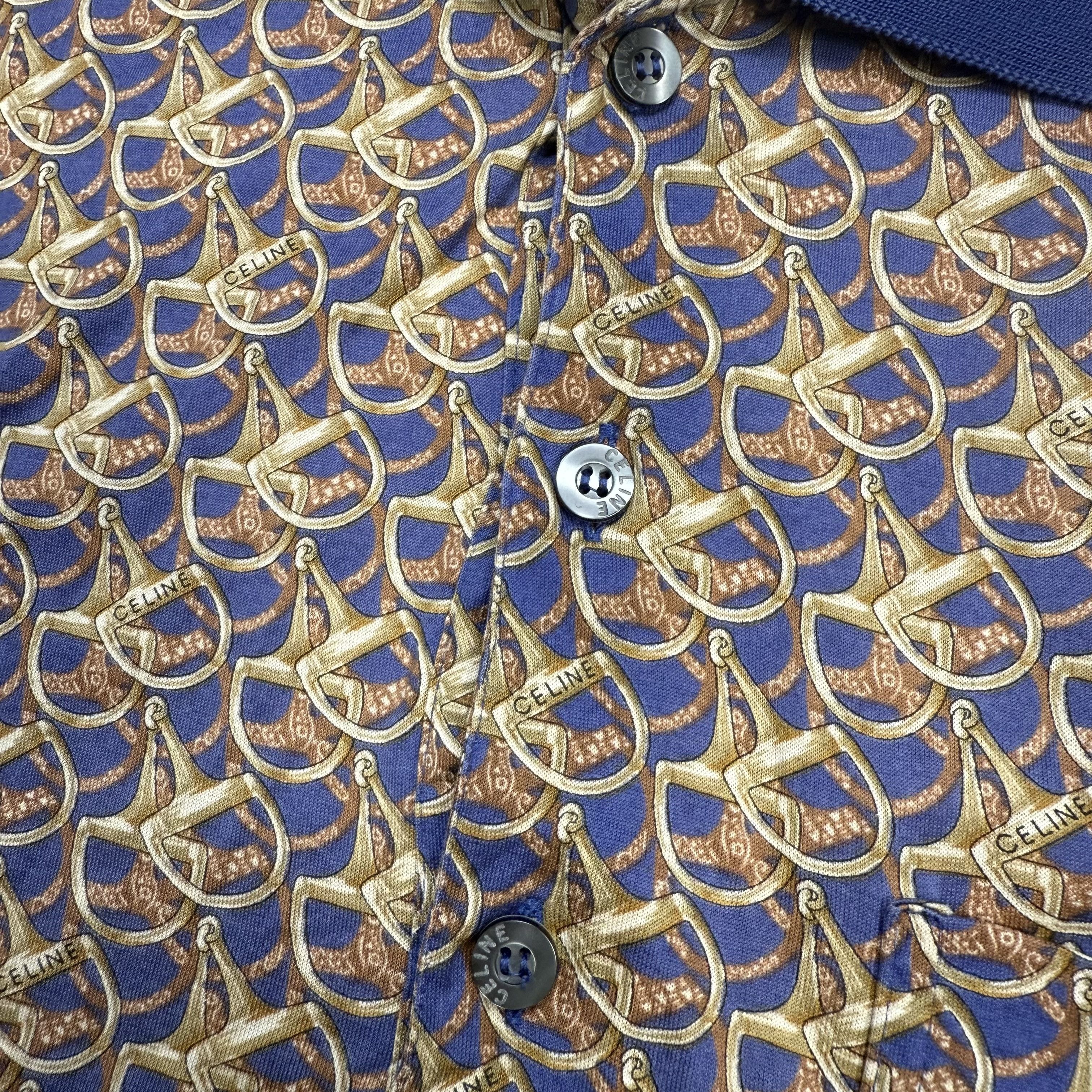 Celine Vintage Celine Monogram Polo Shirt Size US M / EU 48-50 / 2 - 5 Thumbnail