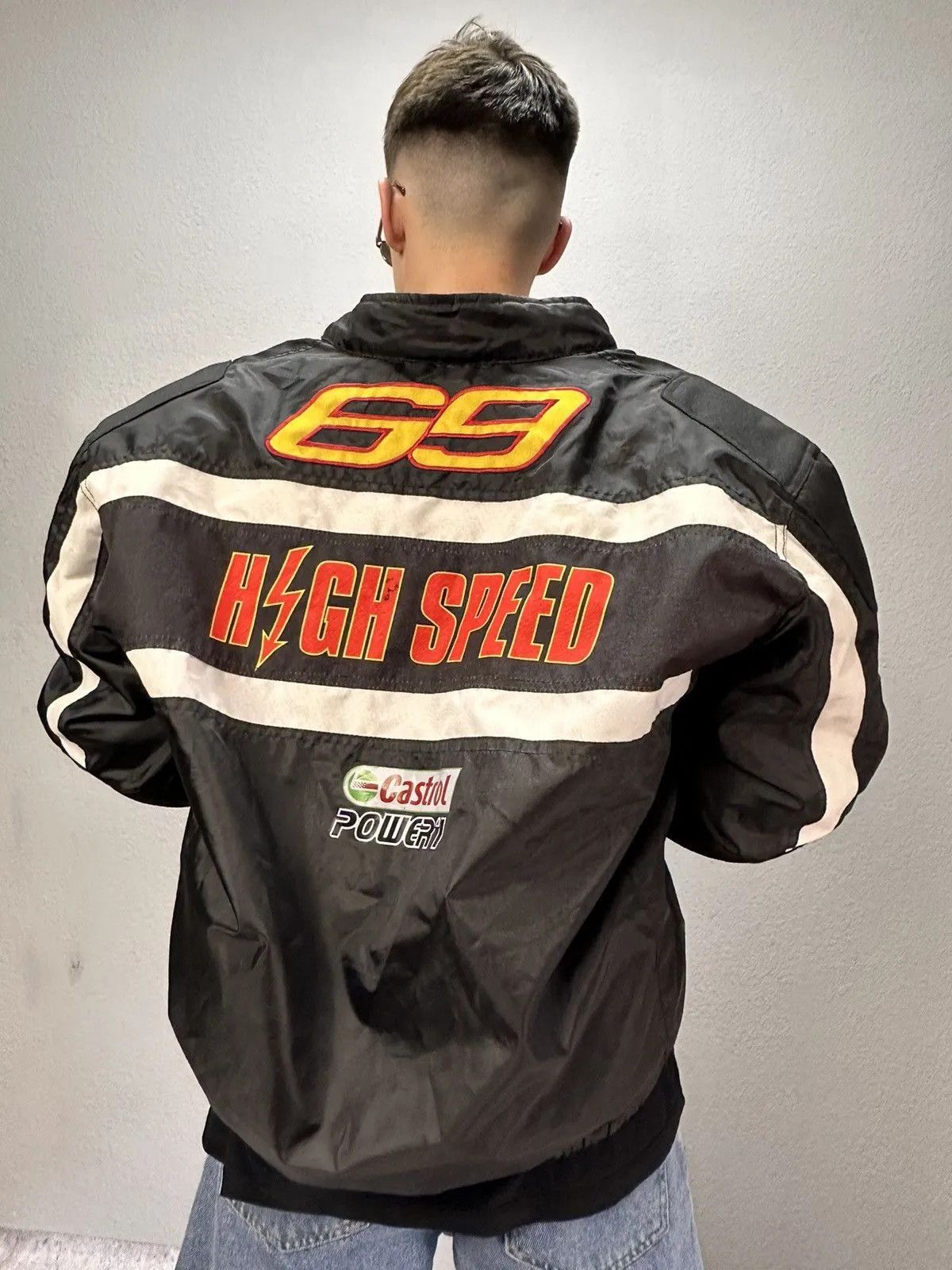 Japanese Brand × Vintage Vintage Leather jacket Hight Speed bomber nylon nascar Size US XL / EU 56 / 4 - 11 Thumbnail