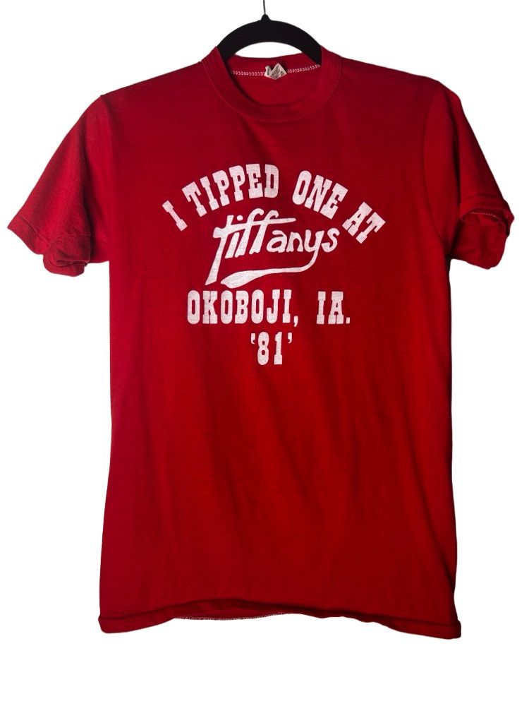 Vintage Vintage 80's "I Tipped One at Tiffanys" Okoboji, IA T-shirt Size US M / EU 48-50 / 2 - 1 Thumbnail