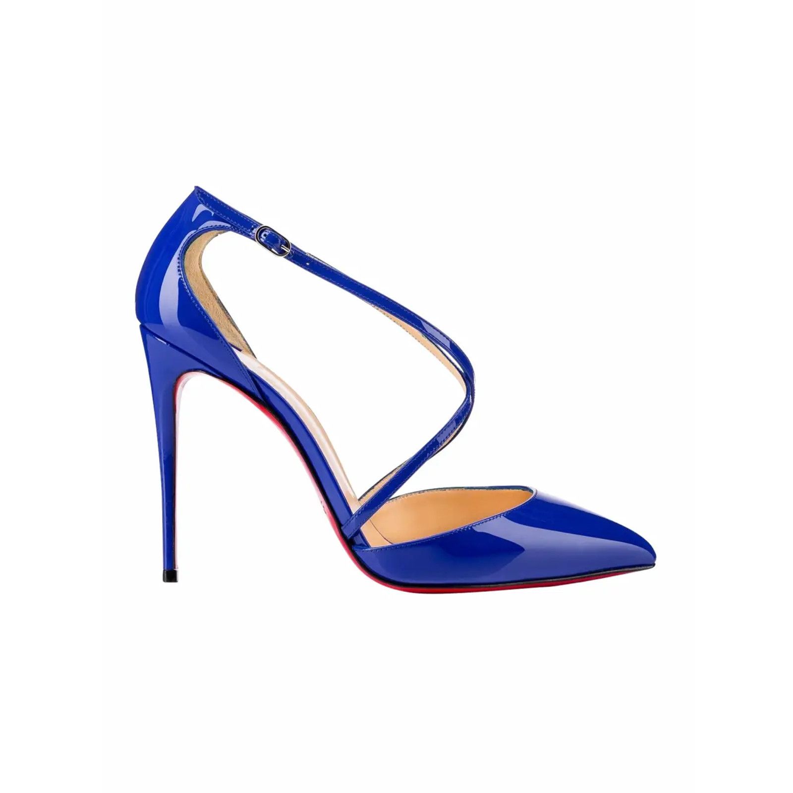 Christian Louboutin Cross Blake 100 Patent Electric Blue