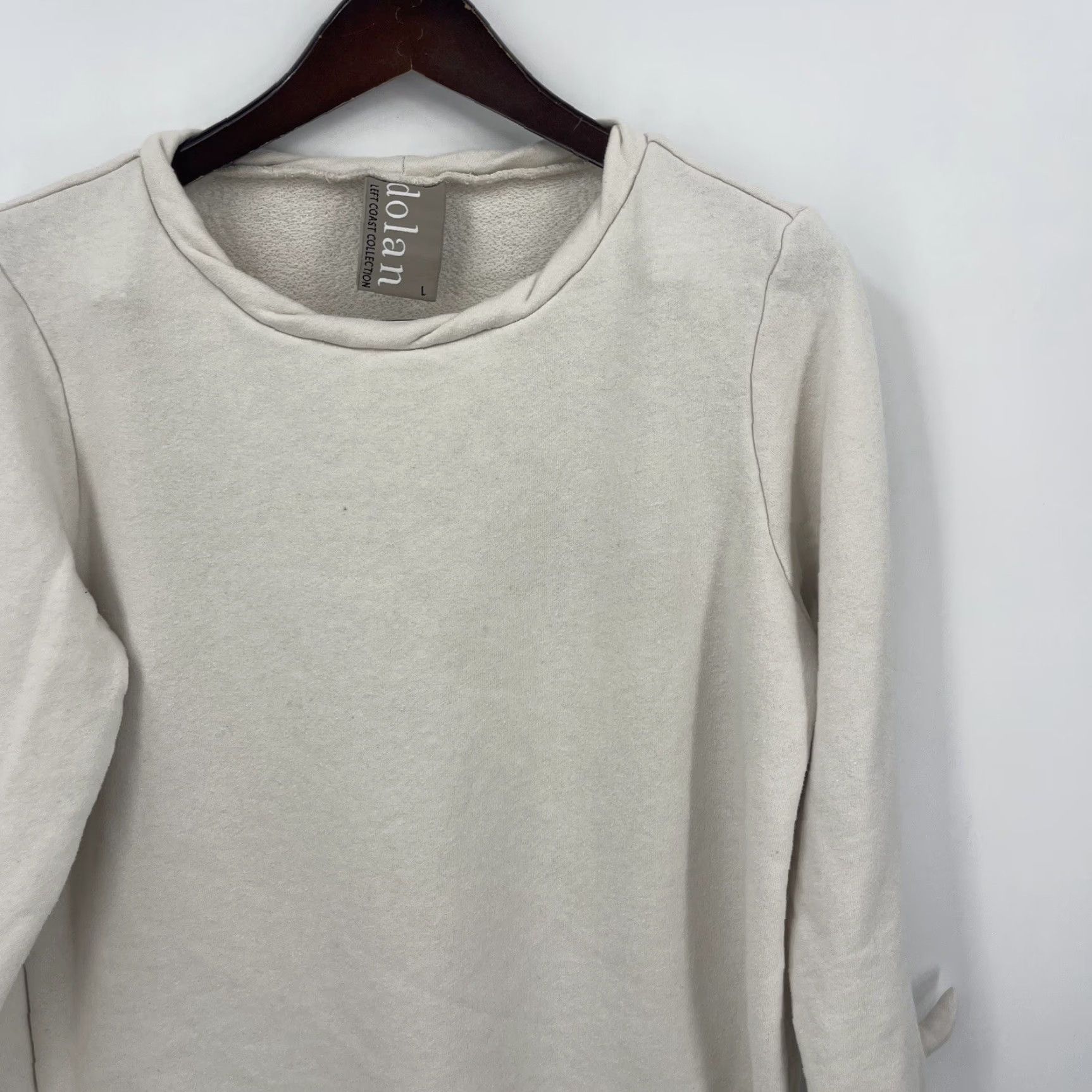 Vintage Dolan Sweatshirt Womens L Ivory Pullover Left Coast Collection Quiet Luxury Preppy Capsule Size L / US 10 / IT 46 - 2 Thumbnail