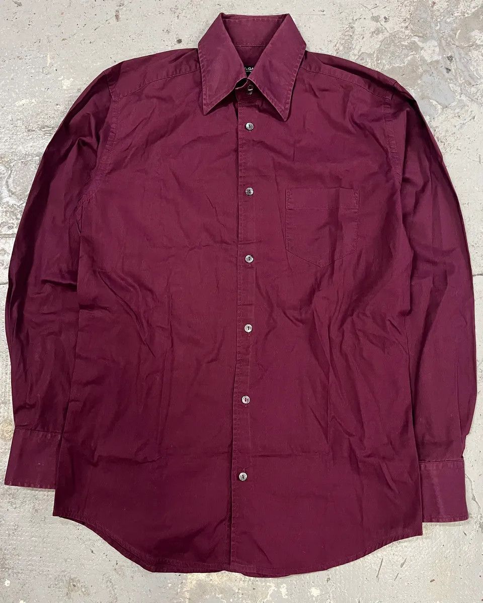 Dolce & Gabbana 2000s Dolce & Gabbana Burgundy Buttoned Up Shirt Size US S / EU 44-46 / 1 - 1 Thumbnail