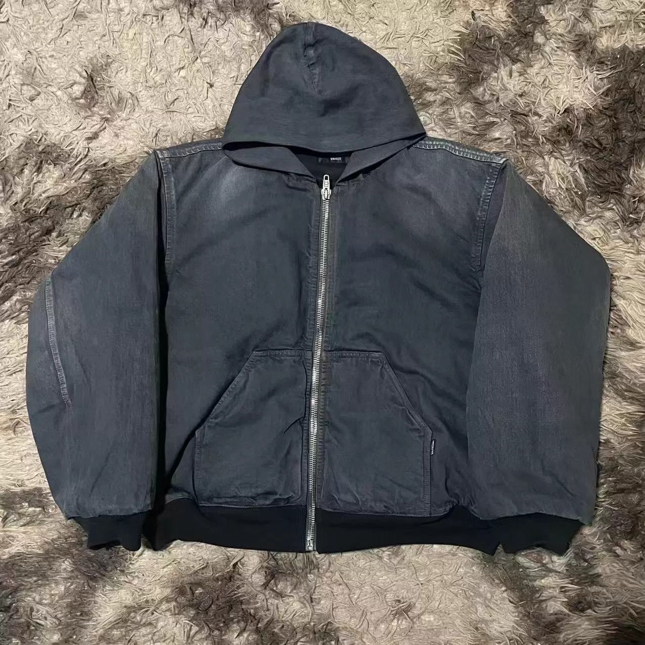 Balenciaga Balenciaga Back Logo Vintage Washed Gray Denim Puffer S Size US S / EU 44-46 / 1 - 1 Thumbnail