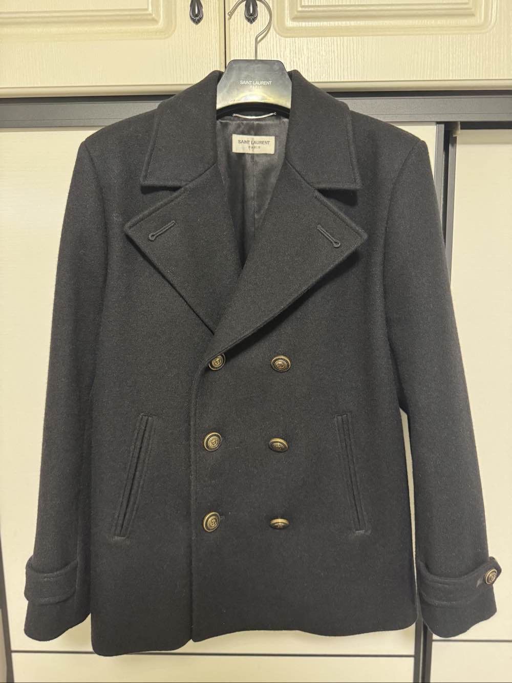 Saint Laurent Paris Saint Laurent Wool Peacoat Size S Size US S / EU 44-46 / 1 - 1 Thumbnail