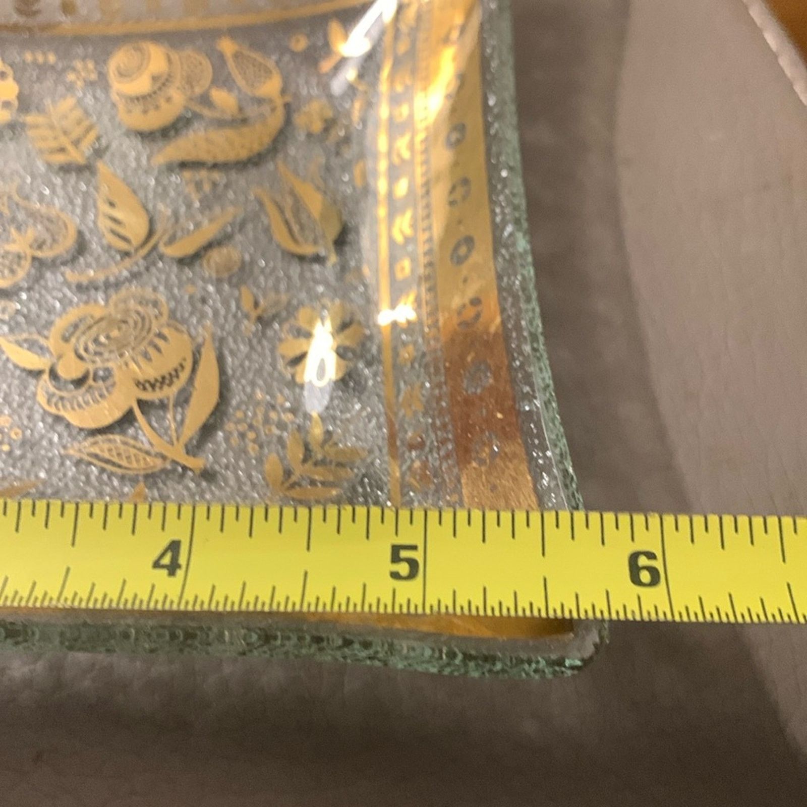 Vintage George Briard midcentury gold & glass 6" square trinket dish Size ONE SIZE - 6 Thumbnail