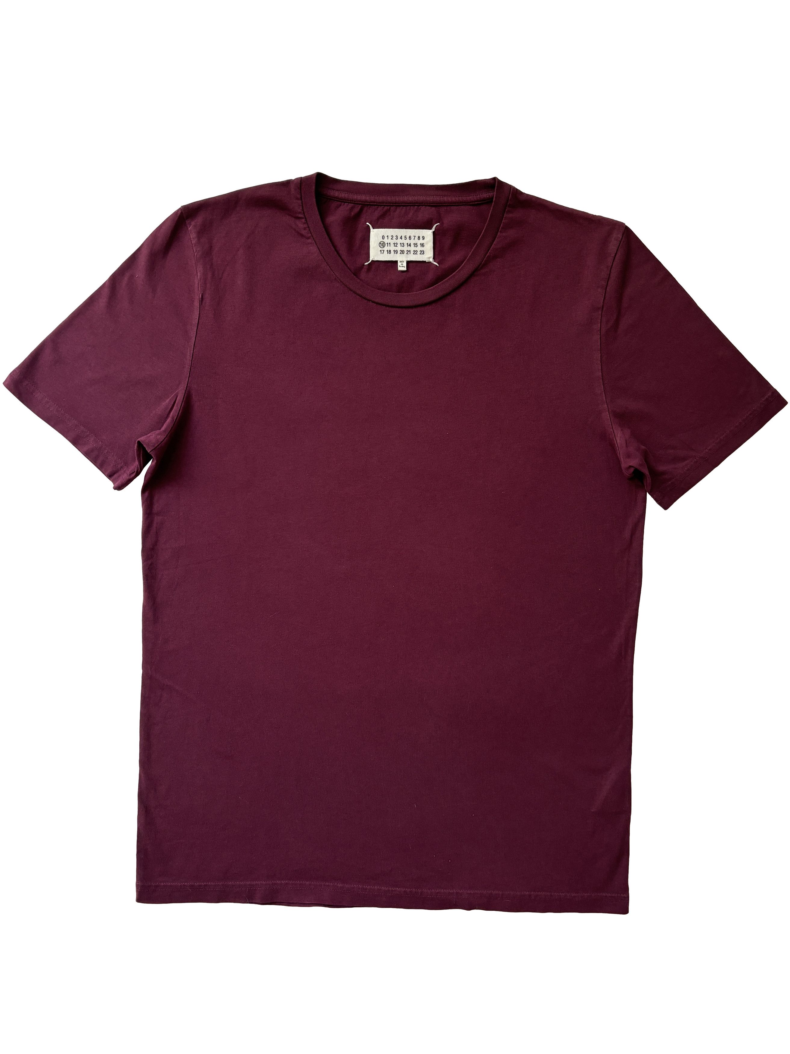 Maison Margiela 2017 Margiela Burgundy Short Sleeve T-Shirt Size US M / EU 48-50 / 2 - 1 Thumbnail