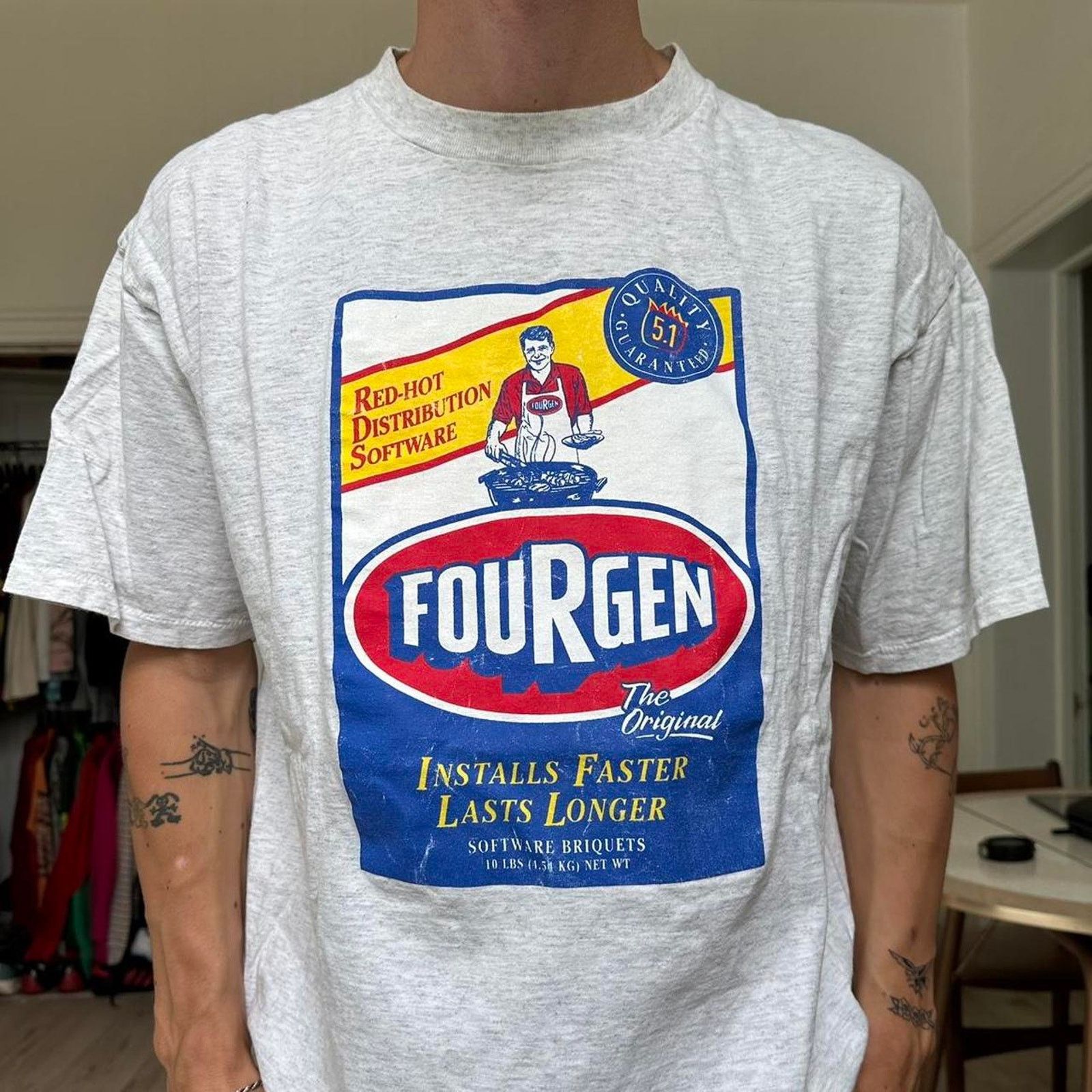 Vintage Rare Vintage 90s Epic Fourgen Grill Coal Graphic Manly Shirt Size US XL / EU 56 / 4 - 1 Thumbnail