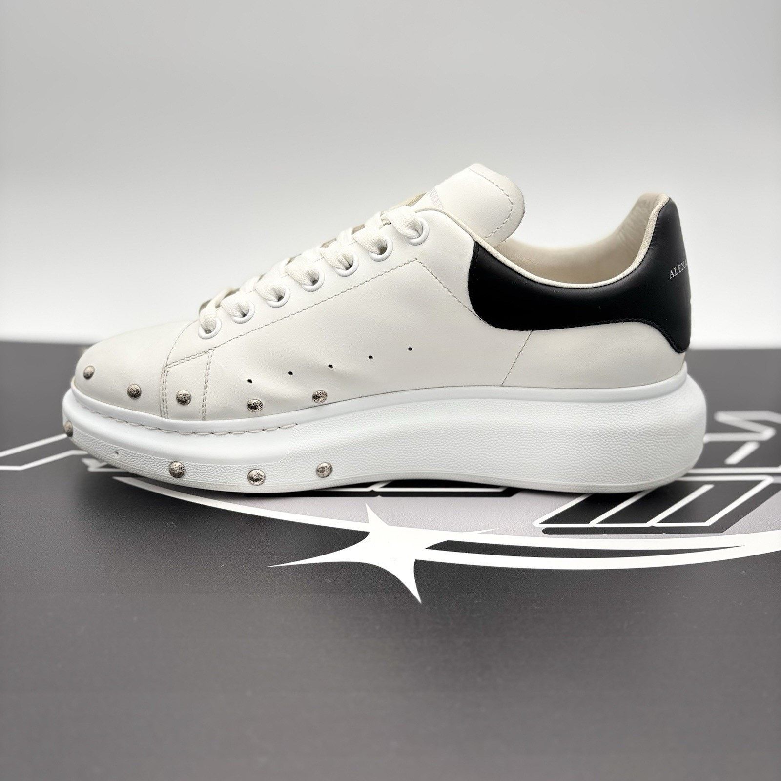 Alexander McQueen Alexander McQueen Front Studded ' White, Black ' | GREAT! Size US 11 / EU 44 - 4 Thumbnail