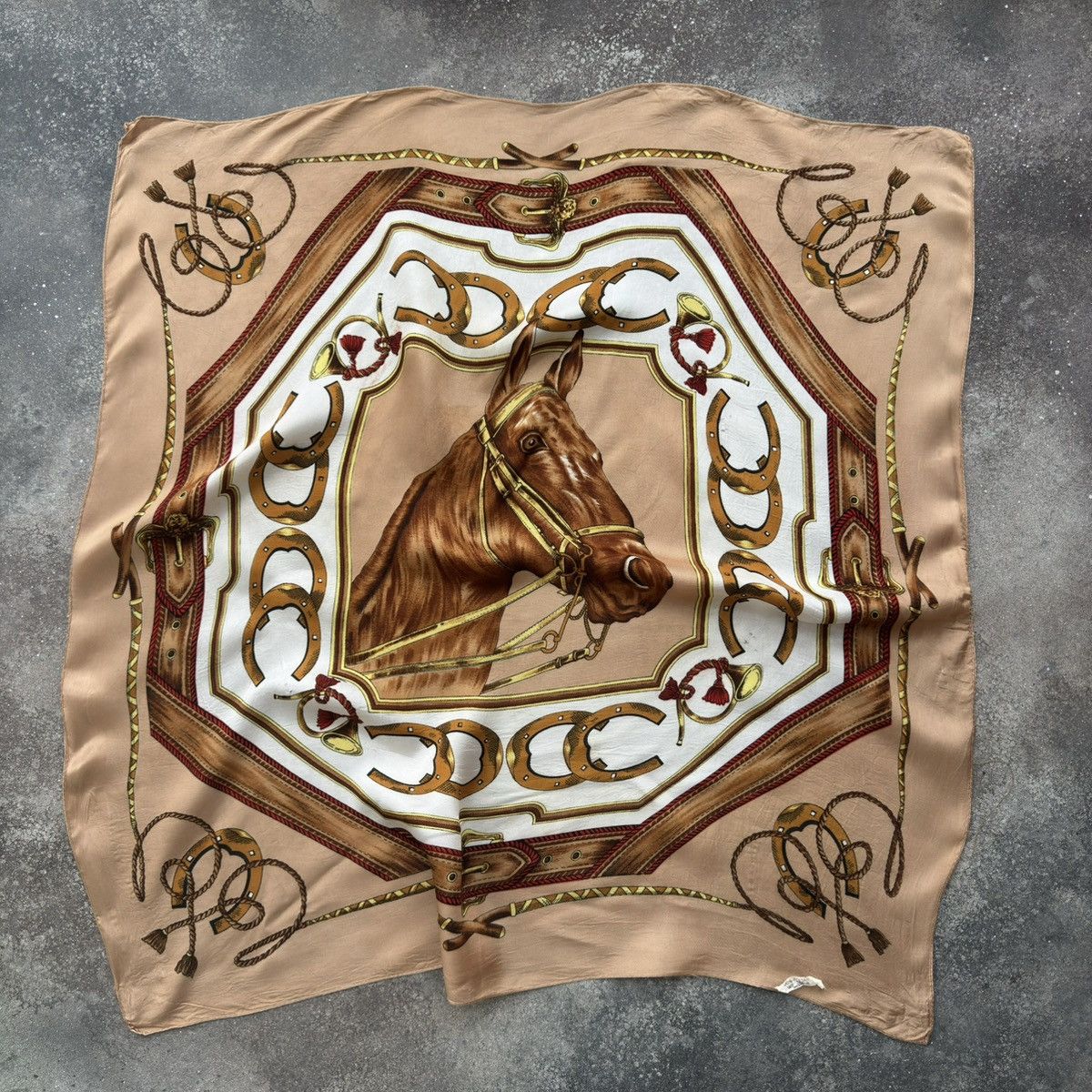 Hysteric Glamour × Vintage Italian Vintage Horse Head Silk Scarf Size ONE SIZE - 2 Thumbnail