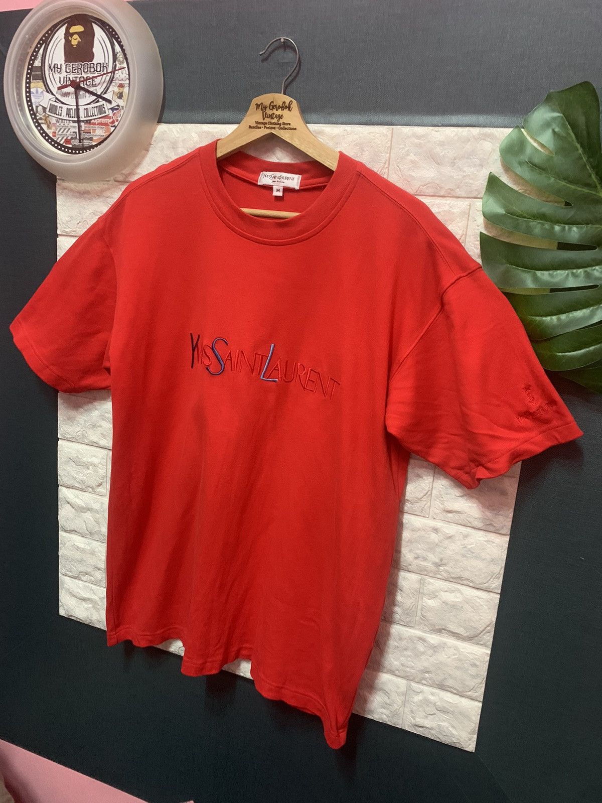 Vintage × Yves Saint Laurent RARE!! Shirt Yvest Saint Laurent Spellout Size US M / EU 48-50 / 2 - 2 Thumbnail