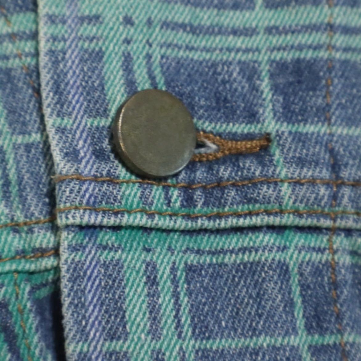 PRINCESS POLLY VINTAGE Princess Polly x Olivia Jade Denim Plaid Jacket Green Women's M/L Size M / US 6-8 / IT 42-44 - 6 Thumbnail