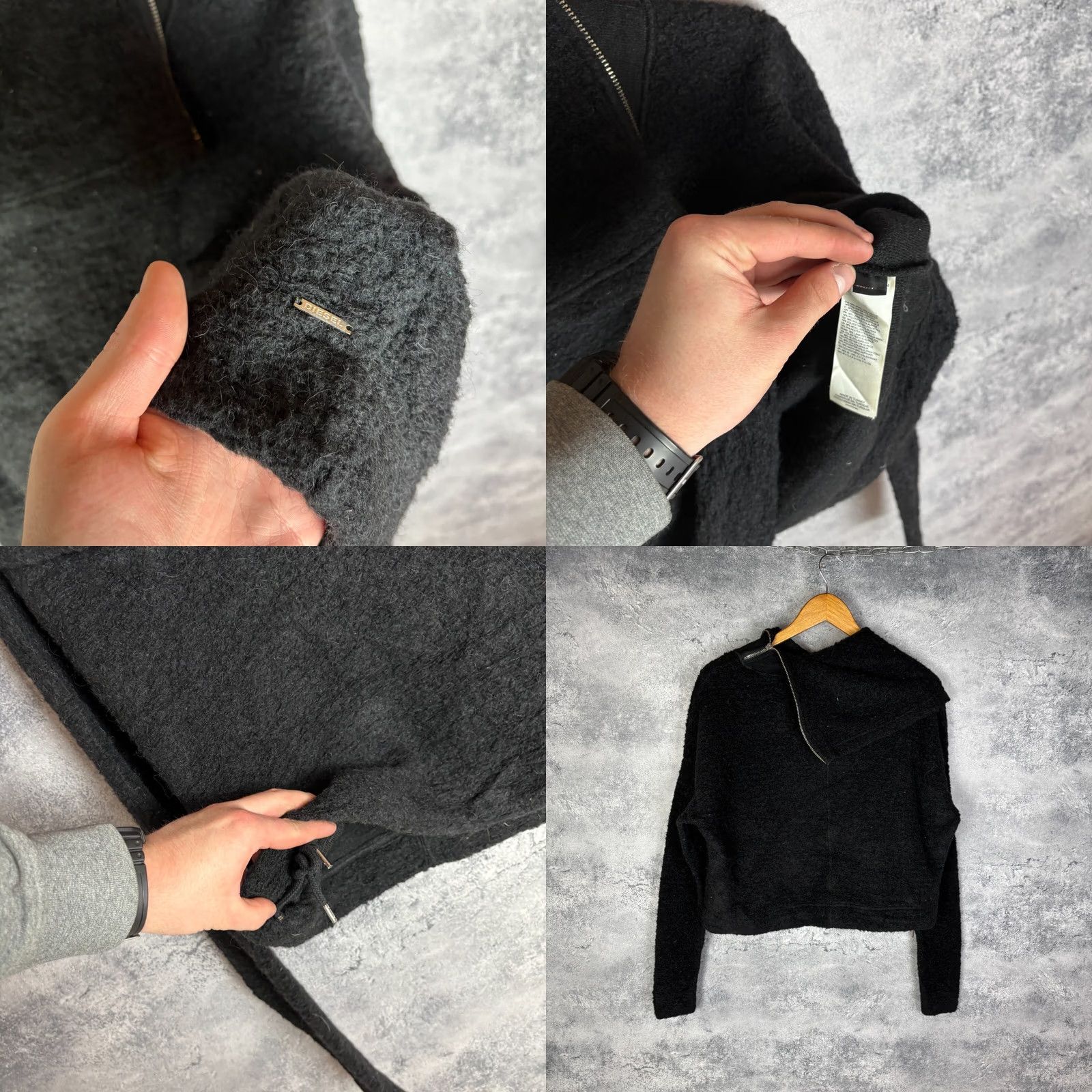 Diesel Diesel Sweater Pullover Turtleneck Black Wool Polyester Size XS Womens Pullover Knit Avangard 90s Style Womens Size XS / US 0-2 / IT 36-38 - 9 Thumbnail