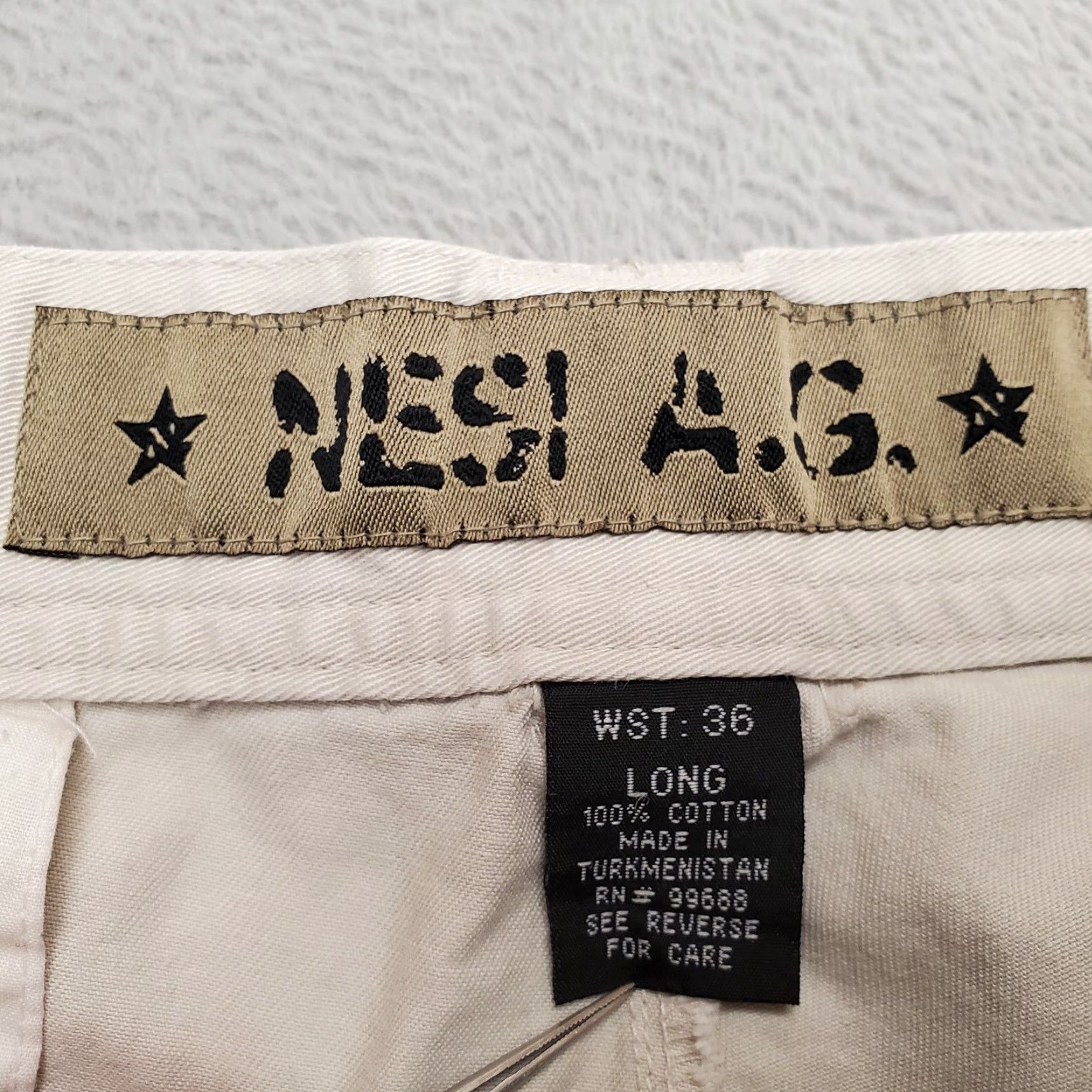 Vintage VINTAGE NESI A.G. Cargo Pants Mens 36x31 Beige Cargo Cotton Utility Y2K Skate Pants Mens Beige Cargo Pocket 5-Pocket Mens Size US 36 / EU 52 - 4 Thumbnail
