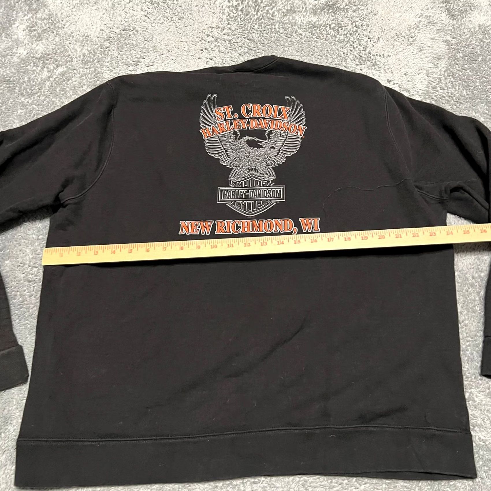 Harley Davidson Harley Davidson Sweatshirt Mens Large Crew St Croix Wisconsin Black Graphic Shirt Pullover Men L Black Graphic Size US L / EU 52-54 / 3 - 5 Thumbnail