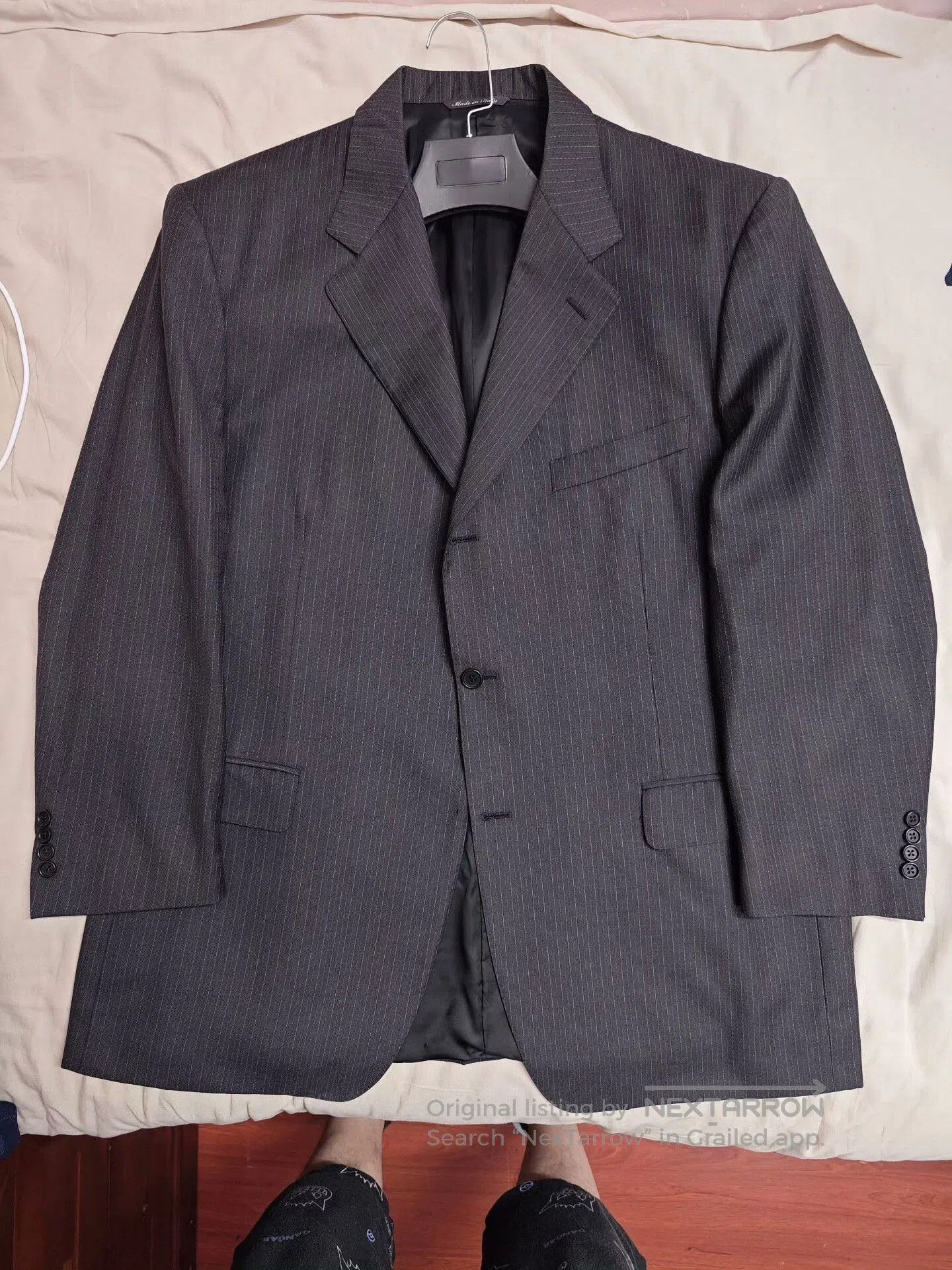 Canali Italian Wool Blazer with Pinstripes. Size US XXL / EU 58 / 5 - 5 Thumbnail