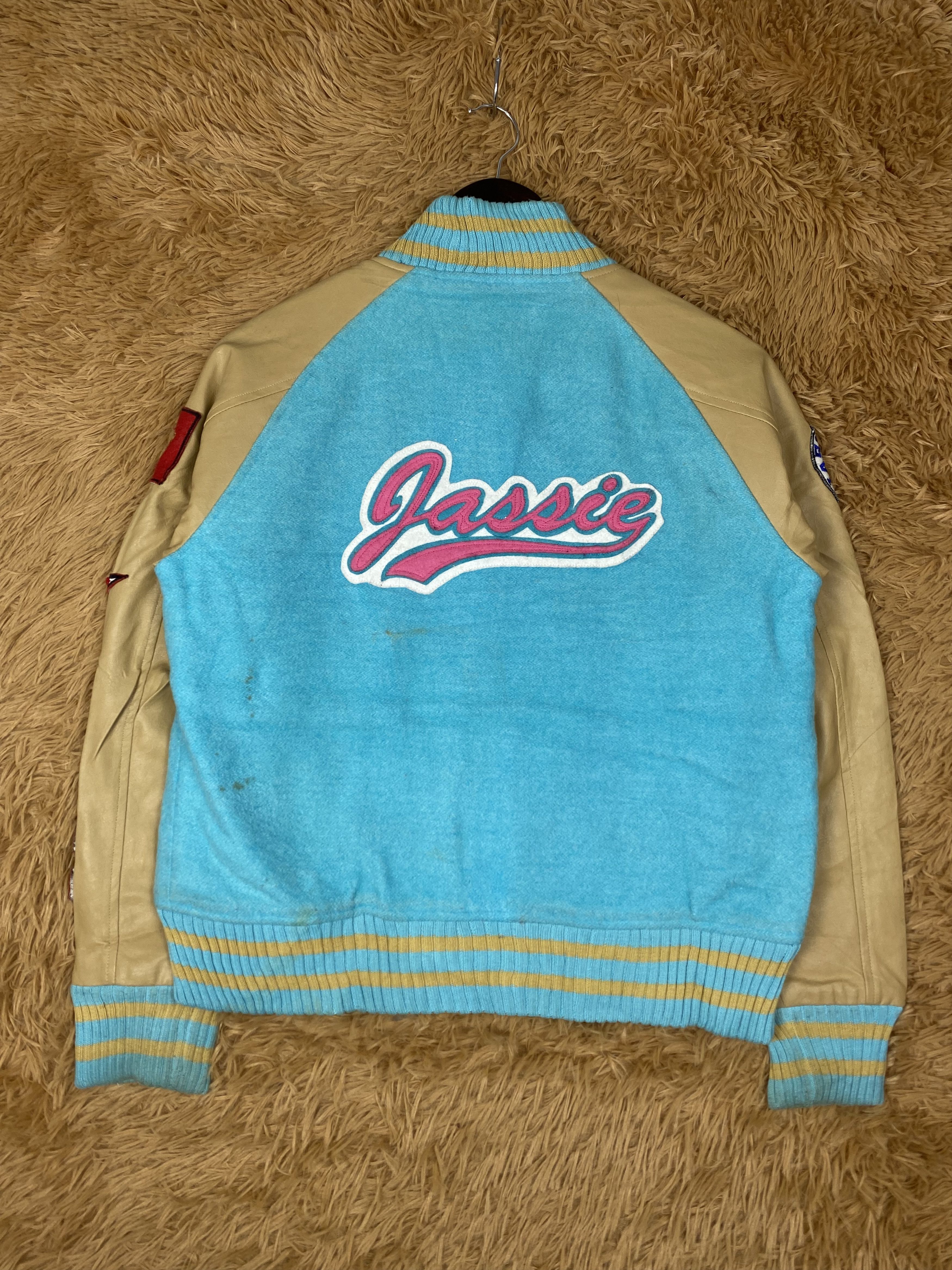 Japanese Brand Vintage Jassie Nice Patches Leather Sleeve Jacket DJ0293 Size US S / EU 44-46 / 1 - 6 Thumbnail