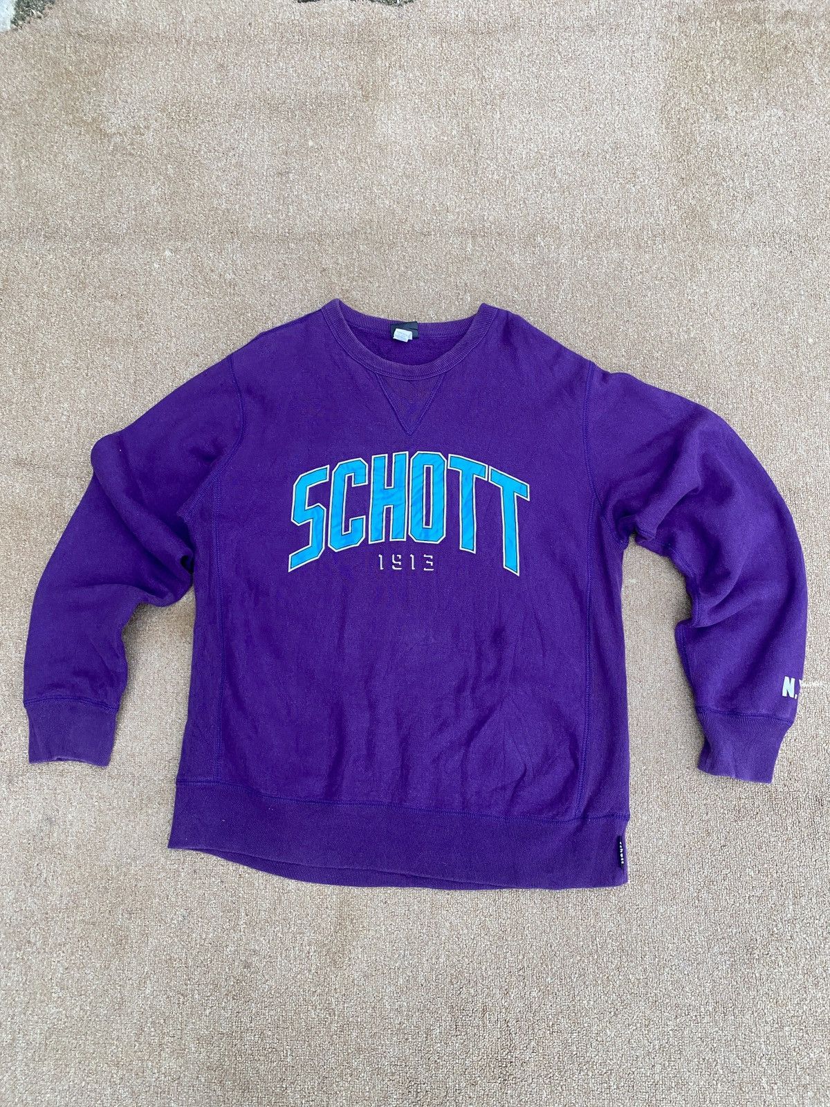 Schott × Vintage Vintage schott crewneck sweatshirt Size US L / EU 52-54 / 3 - 1 Thumbnail