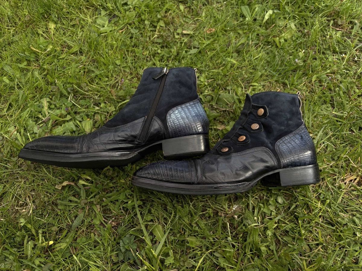 Jo Ghost Jo Ghost Handmade Leather Navy Blue Made in Italy | Size 40 Size US 7.5 / EU 40-41 - 2 Thumbnail