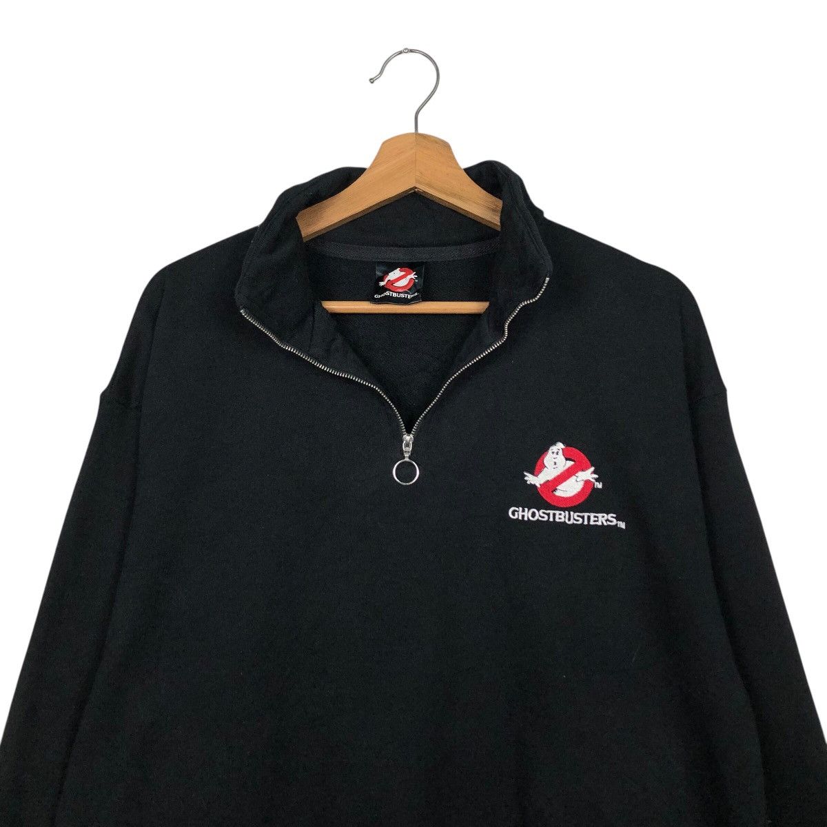 Japanese Brand Rich Black Half Zipper Collar Sweatshirt Scary Ghostbusters Size US M / EU 48-50 / 2 - 13 Thumbnail
