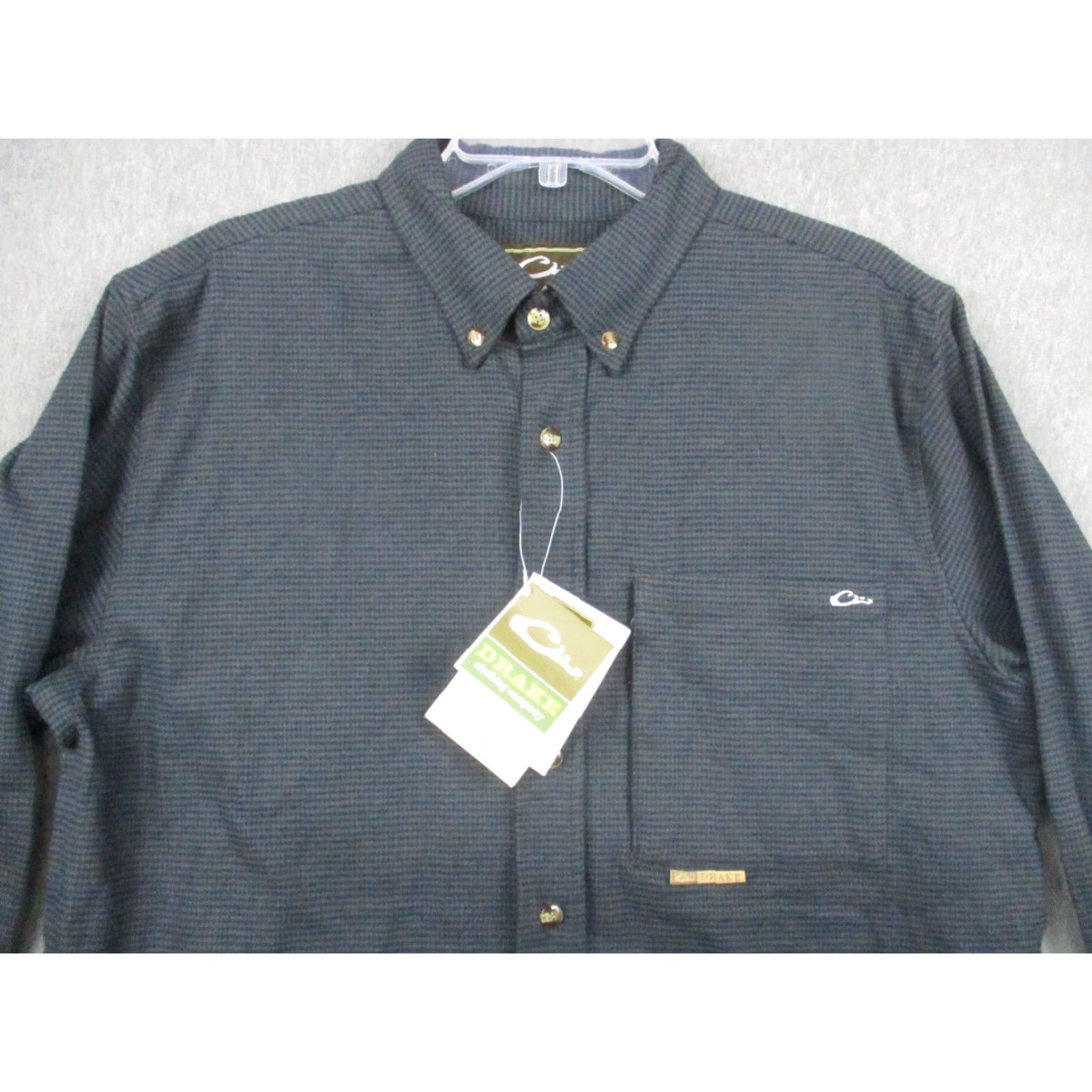 Vintage Drake Shirt Medium Houndstooth Blue Night Sky NWT Men's Button-Up Long Sleeve Size US M / EU 48-50 / 2 - 6 Thumbnail