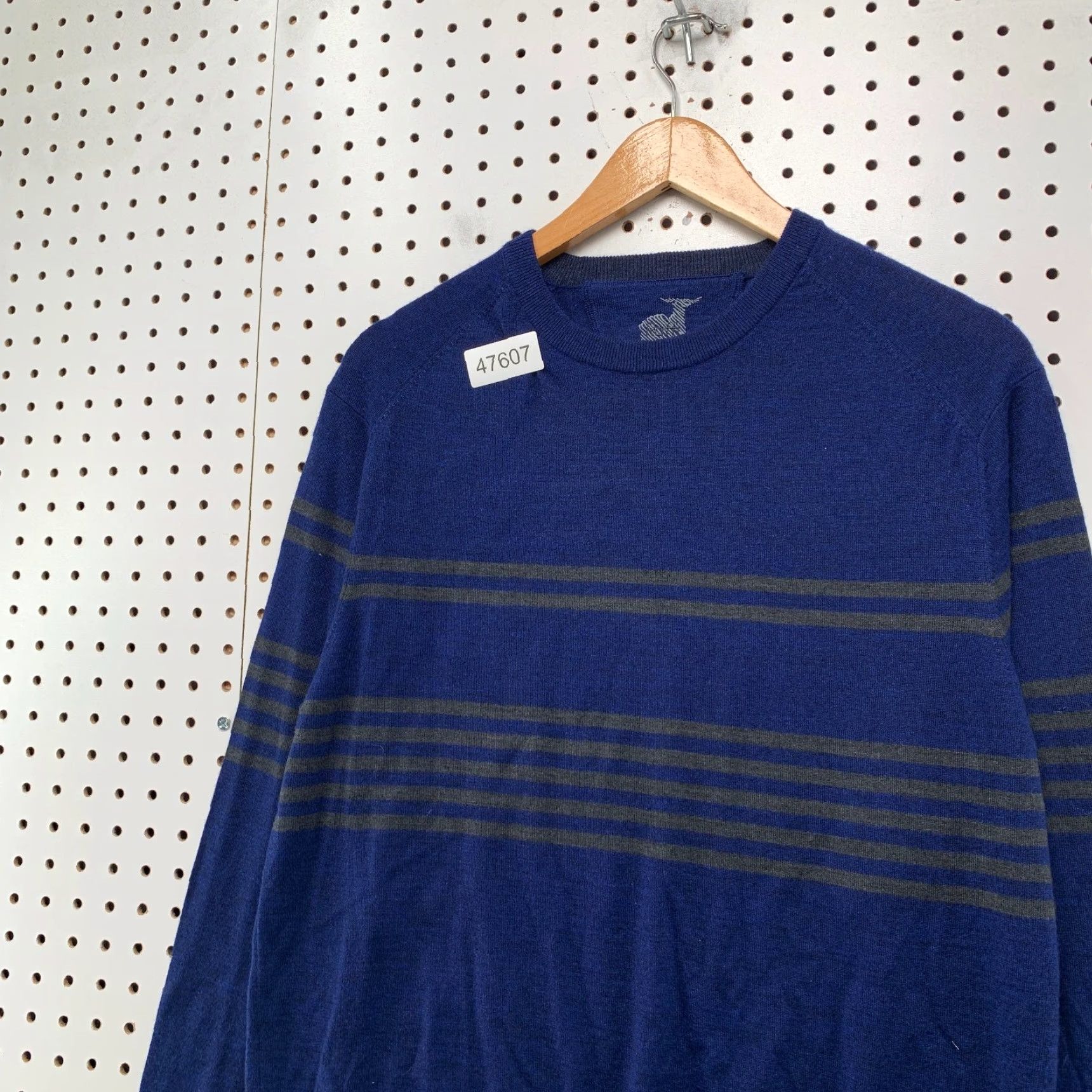 Vintage Raffi Merino Wool Sweater Mens Large Blue Striped Crewneck Preppy Casual Jacket? Size US L / EU 52-54 / 3 - 7 Thumbnail