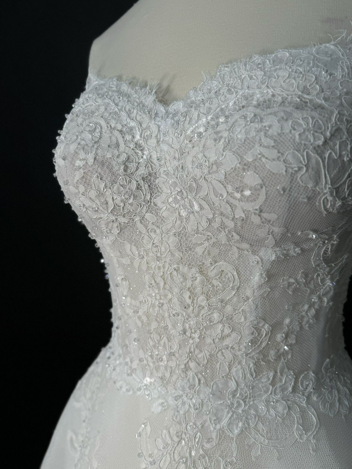 Other Preloved US 8-10 Anna Augusta French corded lace Bridal Gown Size L / US 10 / IT 46 - 5 Thumbnail
