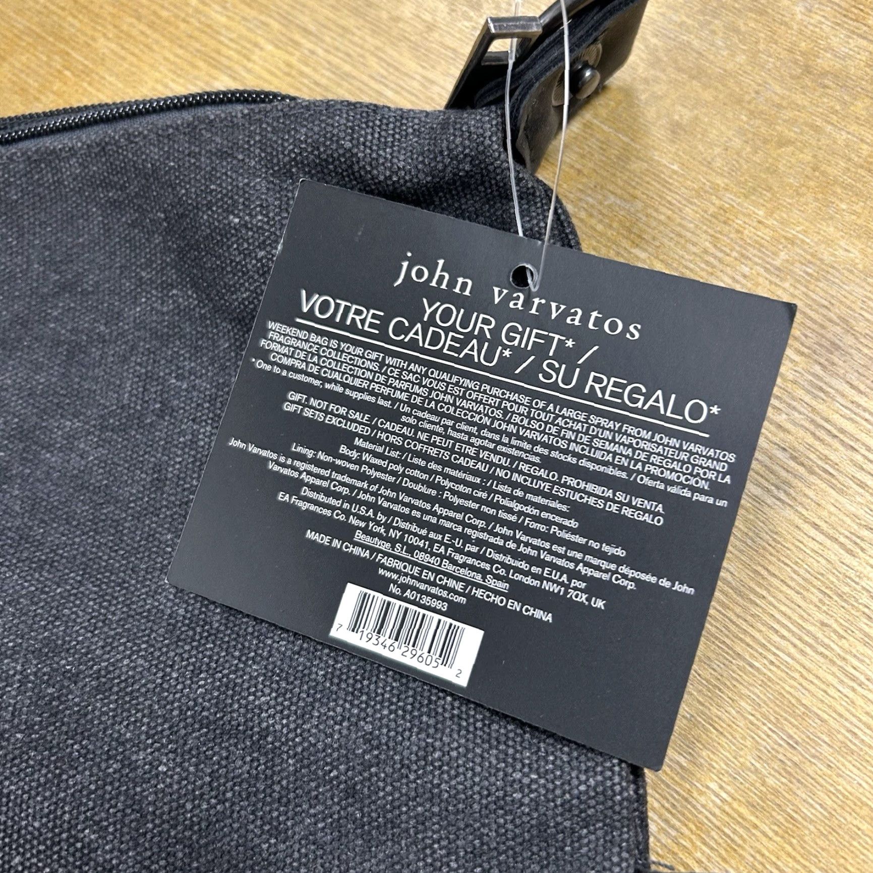 John Varvatos John Varvatos Weekend Bag Duffle Gray Cotton Blend Travel New Washed Faded Canvas Men Bag Size ONE SIZE - 4 Thumbnail