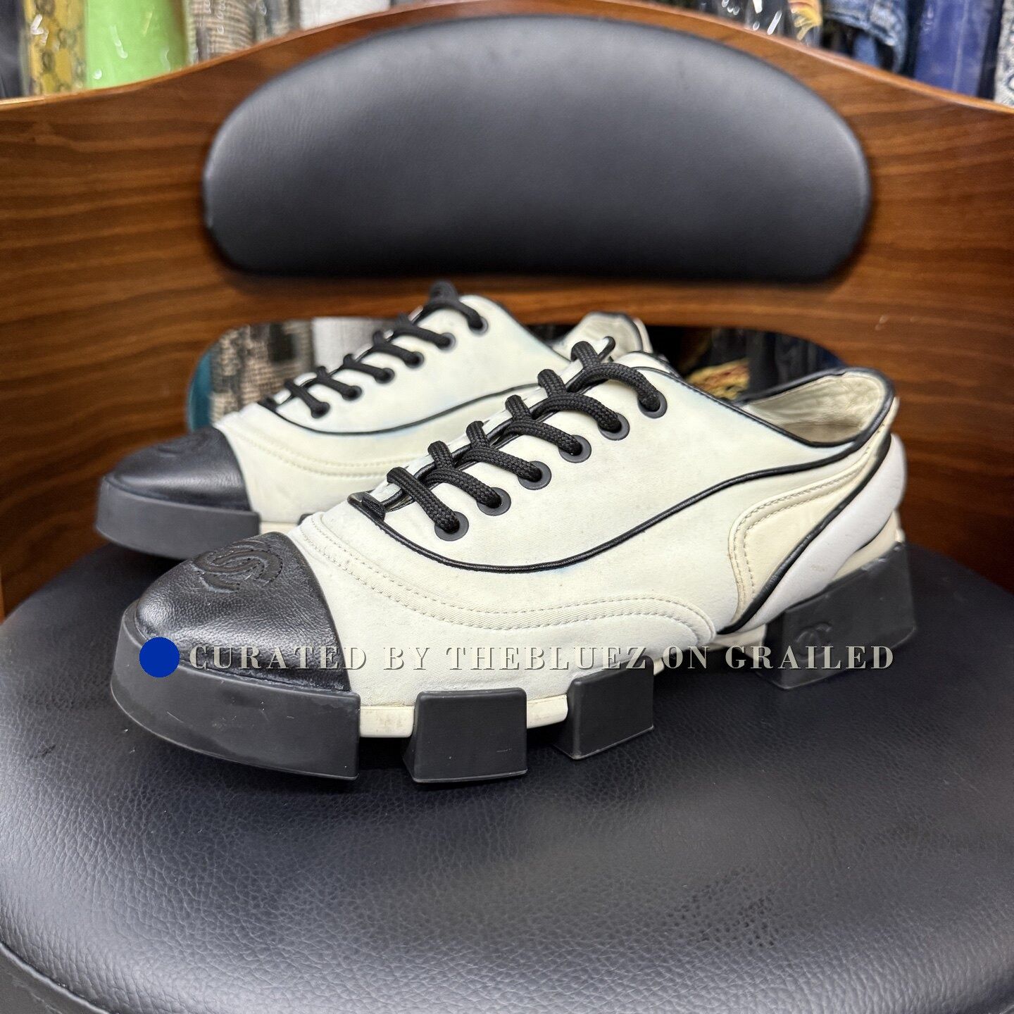 Chanel Chanel Black White Moon Shoes Size US 5.5 / IT 35.5 - 1 Thumbnail